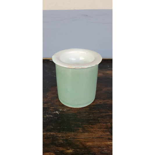 Antique 1800s Ceramic Cream Pot Green