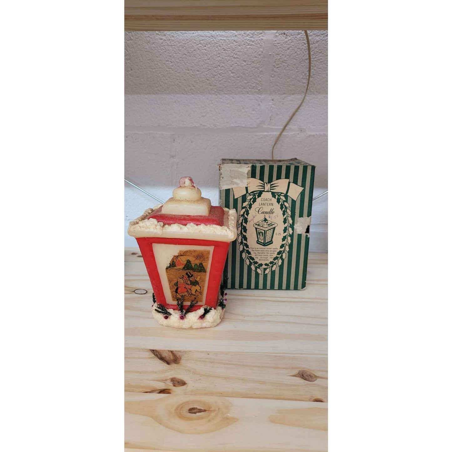 Vintage 1950s Christmas Lantern Candle