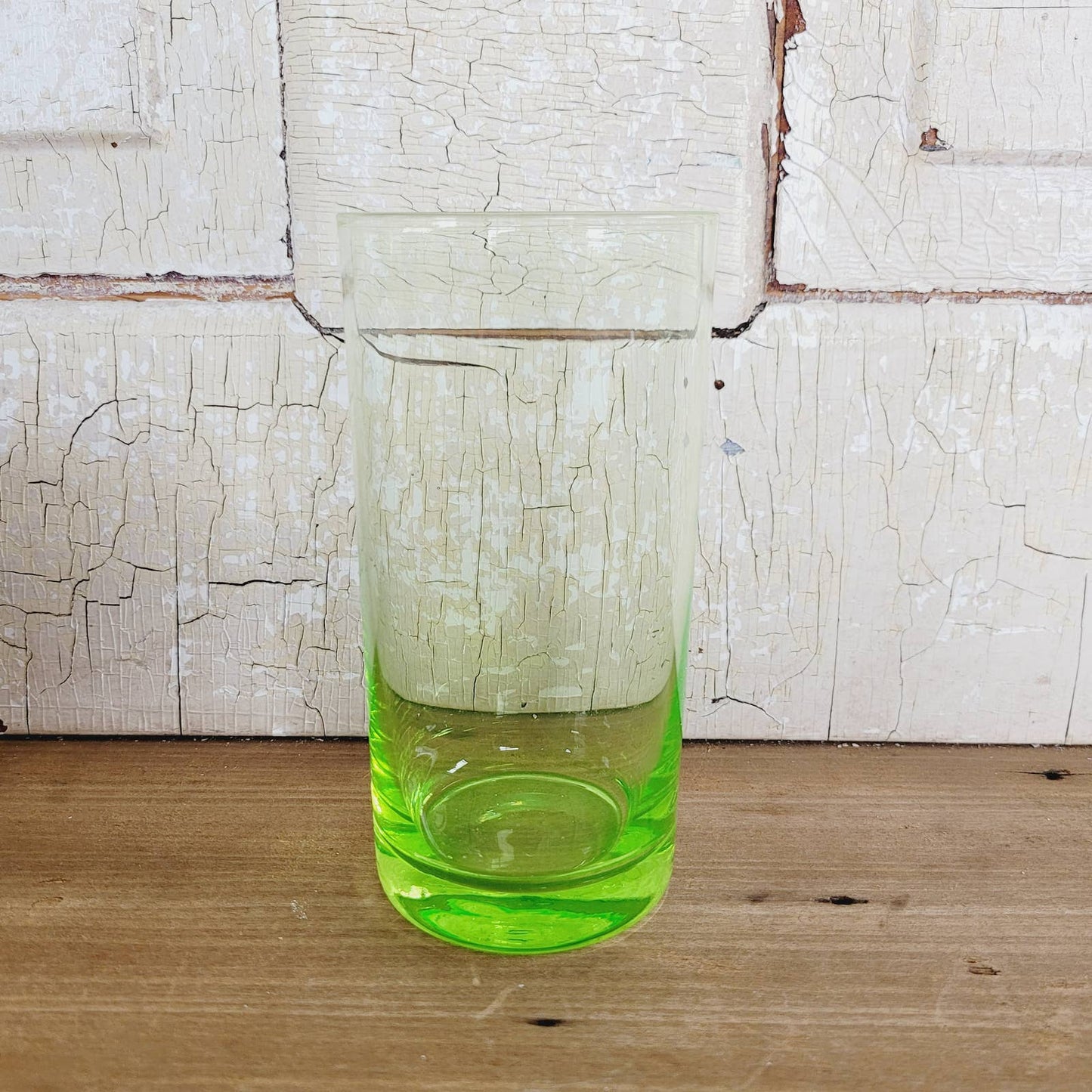 Vintage Uranium Drinking Glass Glows Bright