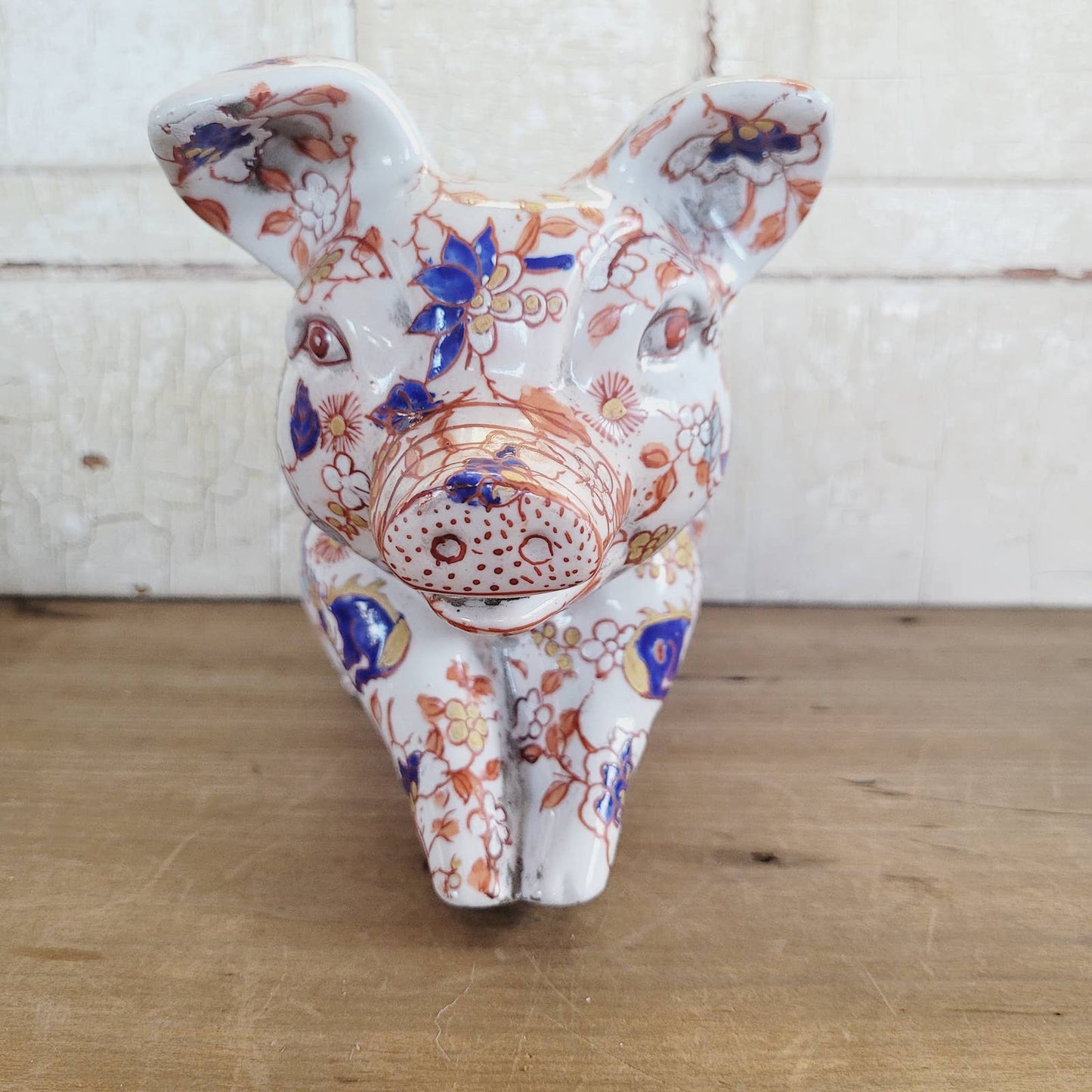 Vintage Japanese IMARI Ceramic Pig Signed
