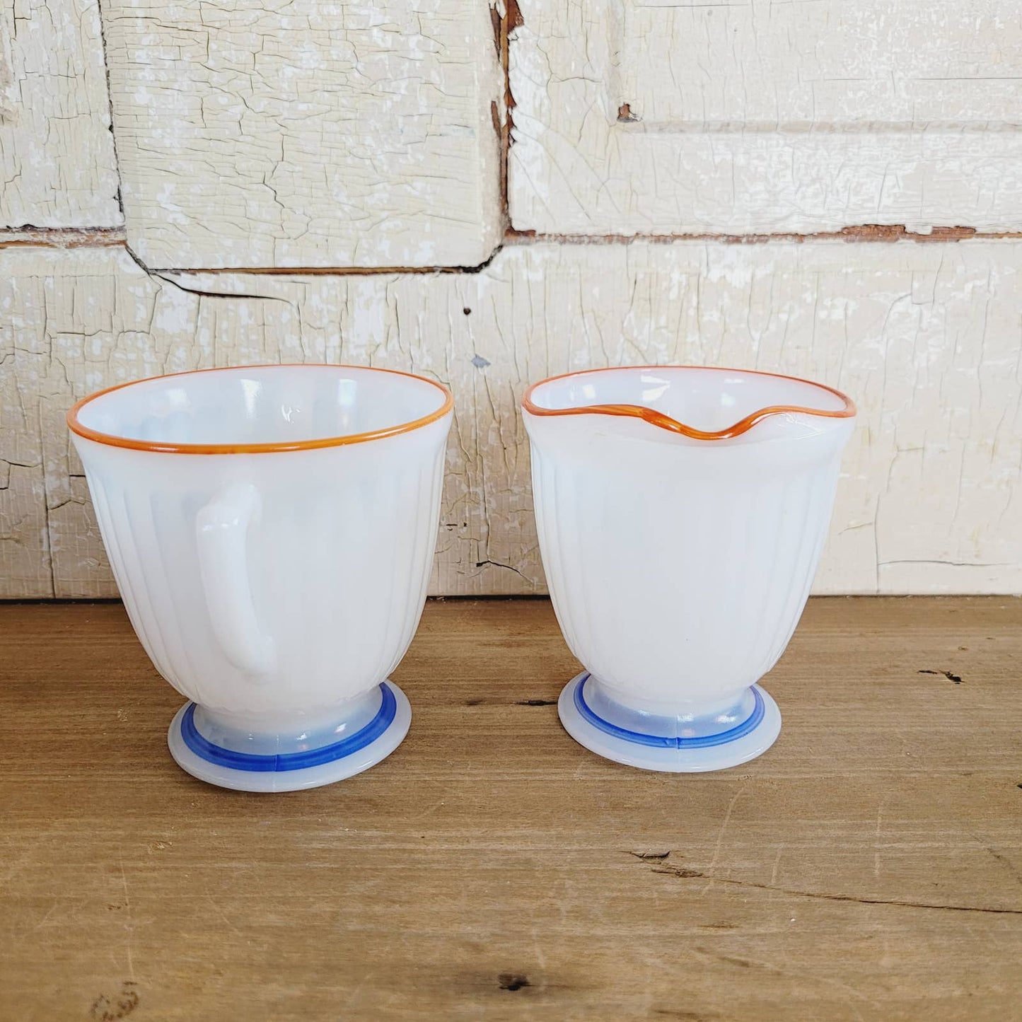 Rare 1930s McBeth-Evans Cream & Sugar Cremax Primary Colors