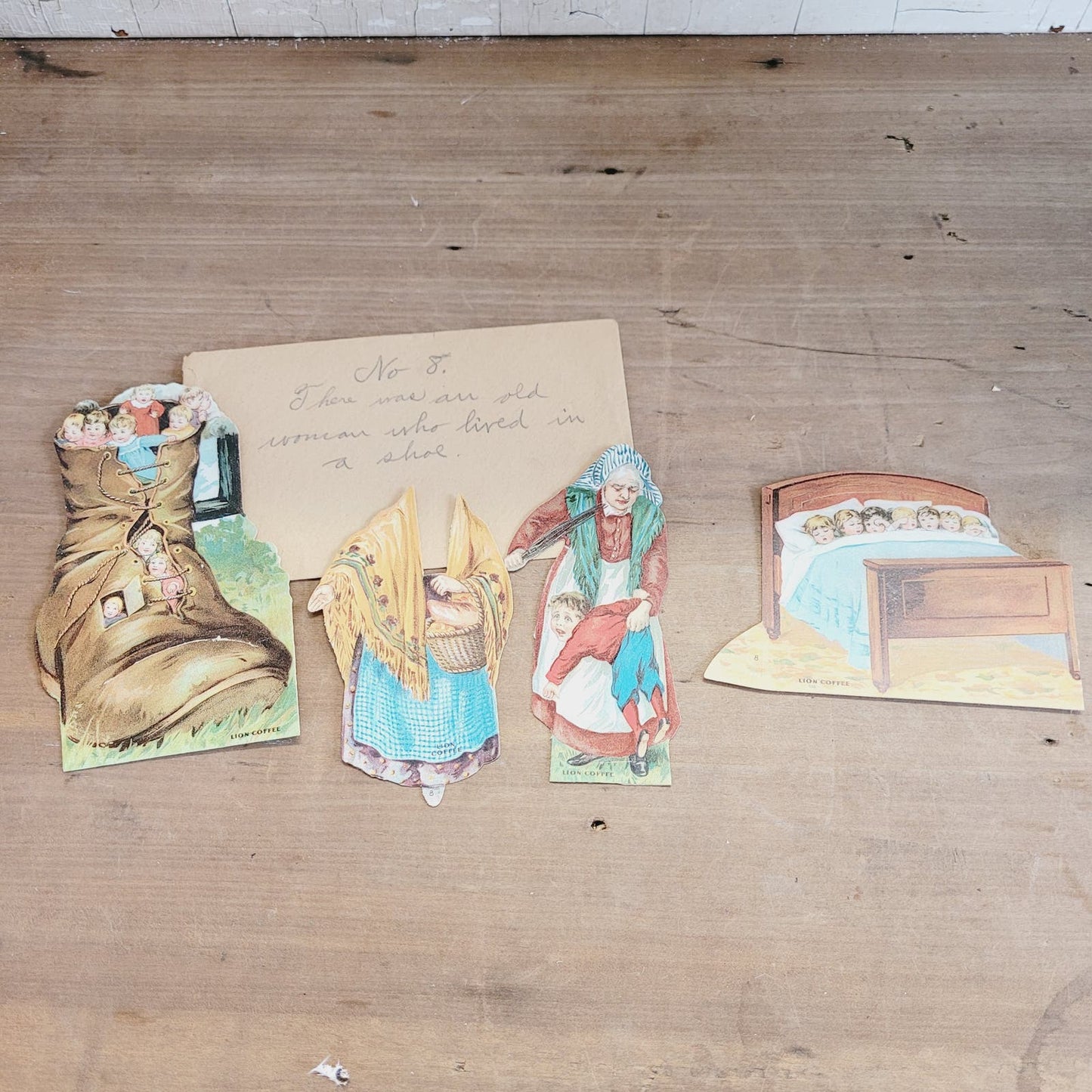 1890s Lion Coffee No. 8 "There Was An Old Lady Who Lived in a Shoe" Trade Card
