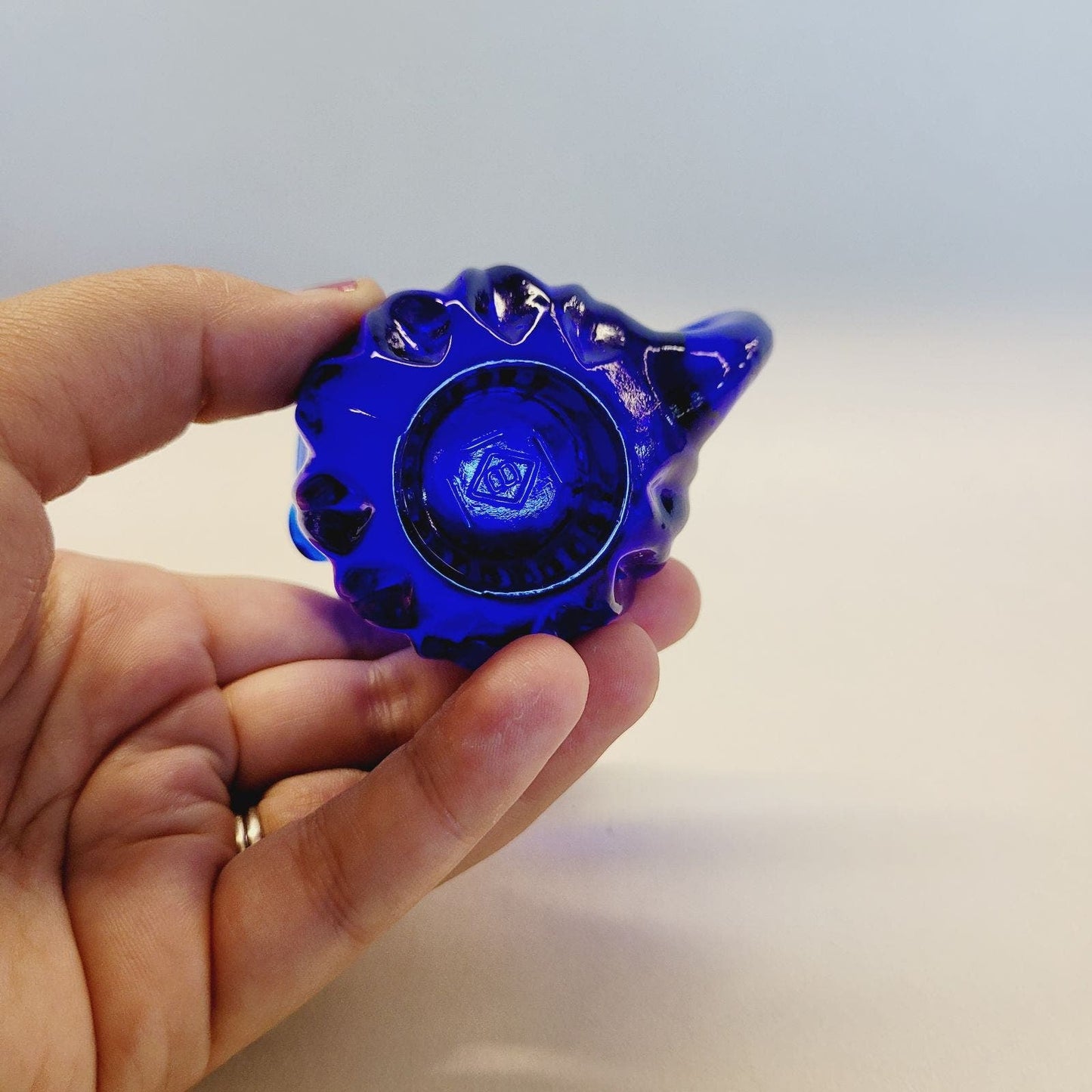 Boyd Glass Pitcher Toothpick Holder Blue