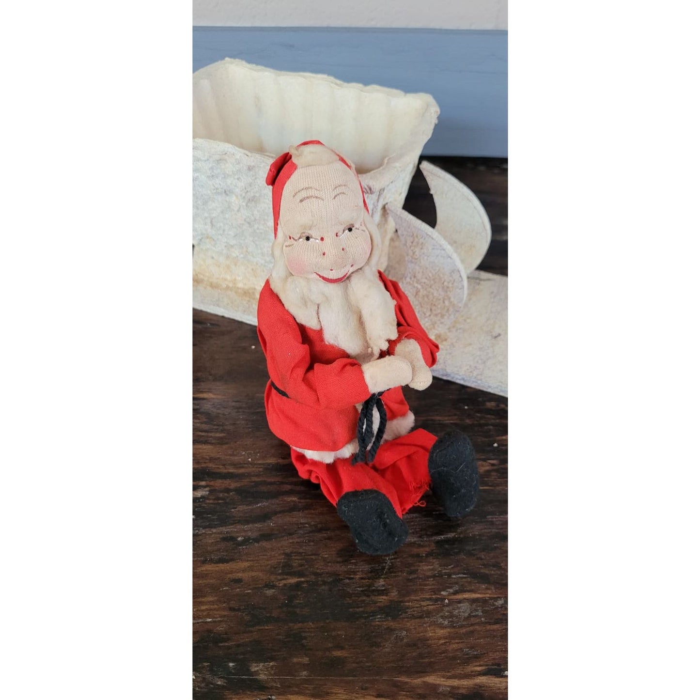 Vintage Christmas Santa and Sleigh Japan Shackman