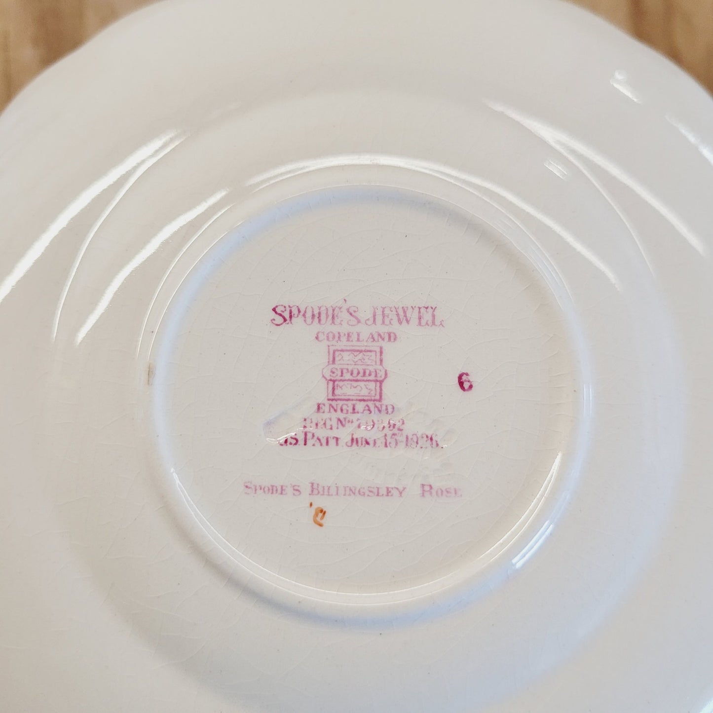 Spode's Jewel Billingsley Rose Pink Copeland Coffee Cup & Saucer - England 1926