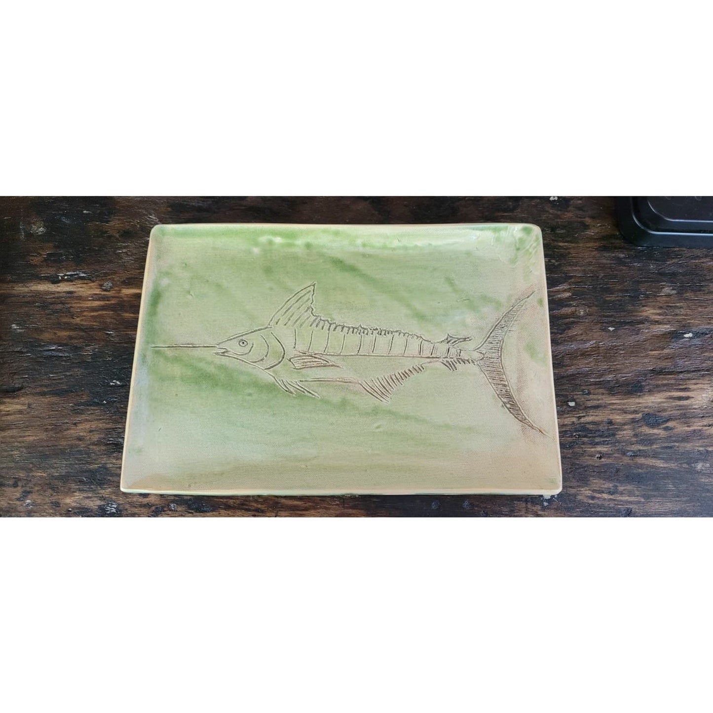 Vintage Handmade Swordfish Pottery Tray