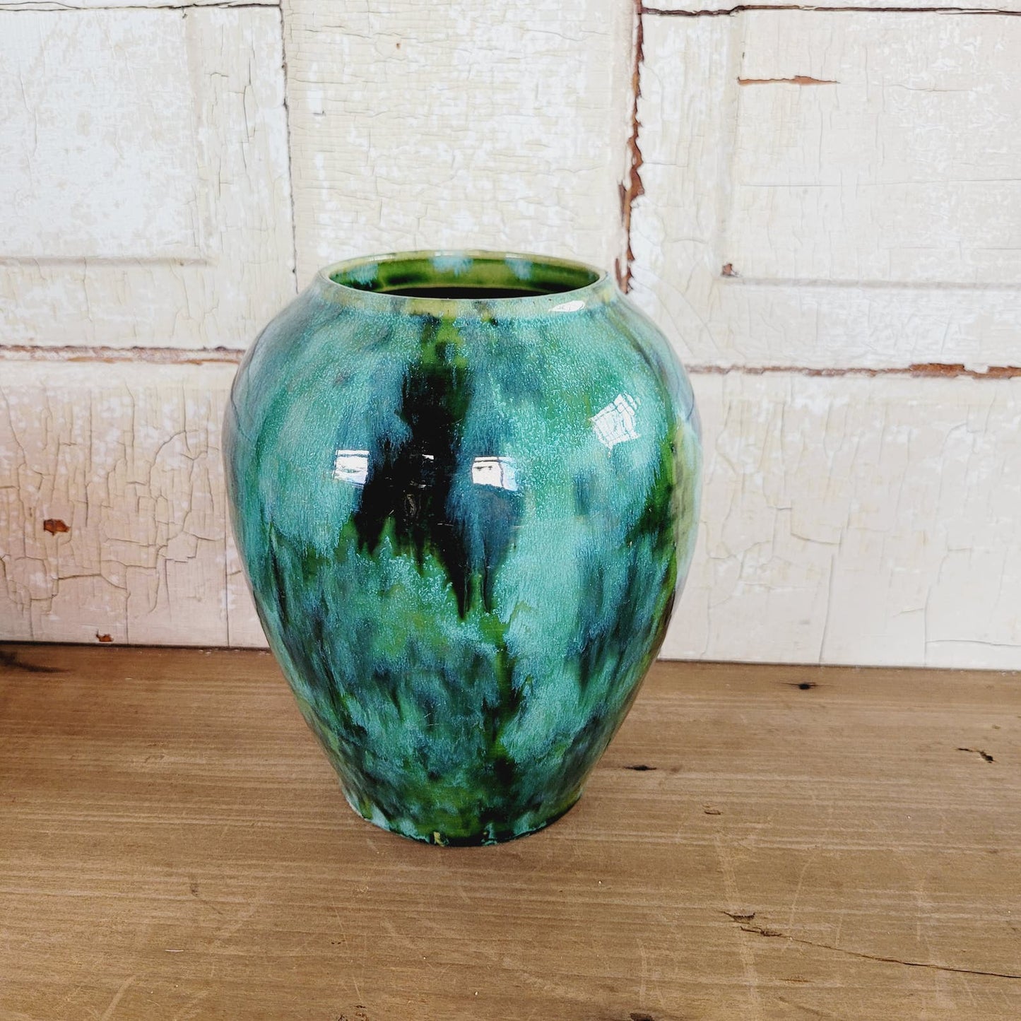 Vintage McCoy Green Onyx Vase