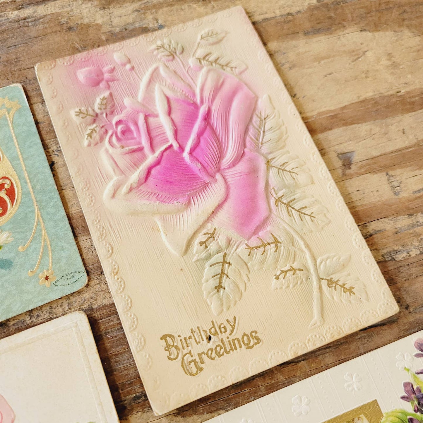 Lot of 22 Antique Postcards Early 1900's Floral Embossed Birthday