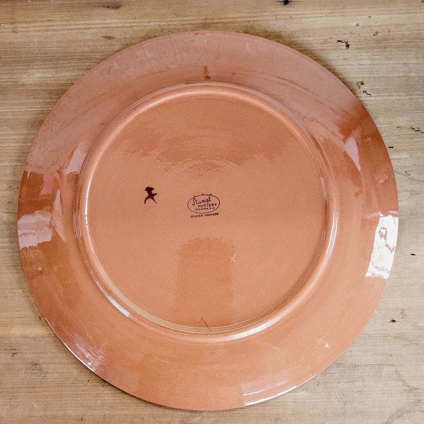 Vintage Stangl Pottery Chop Plate 12" Round Platter Golden Harvest Pattern