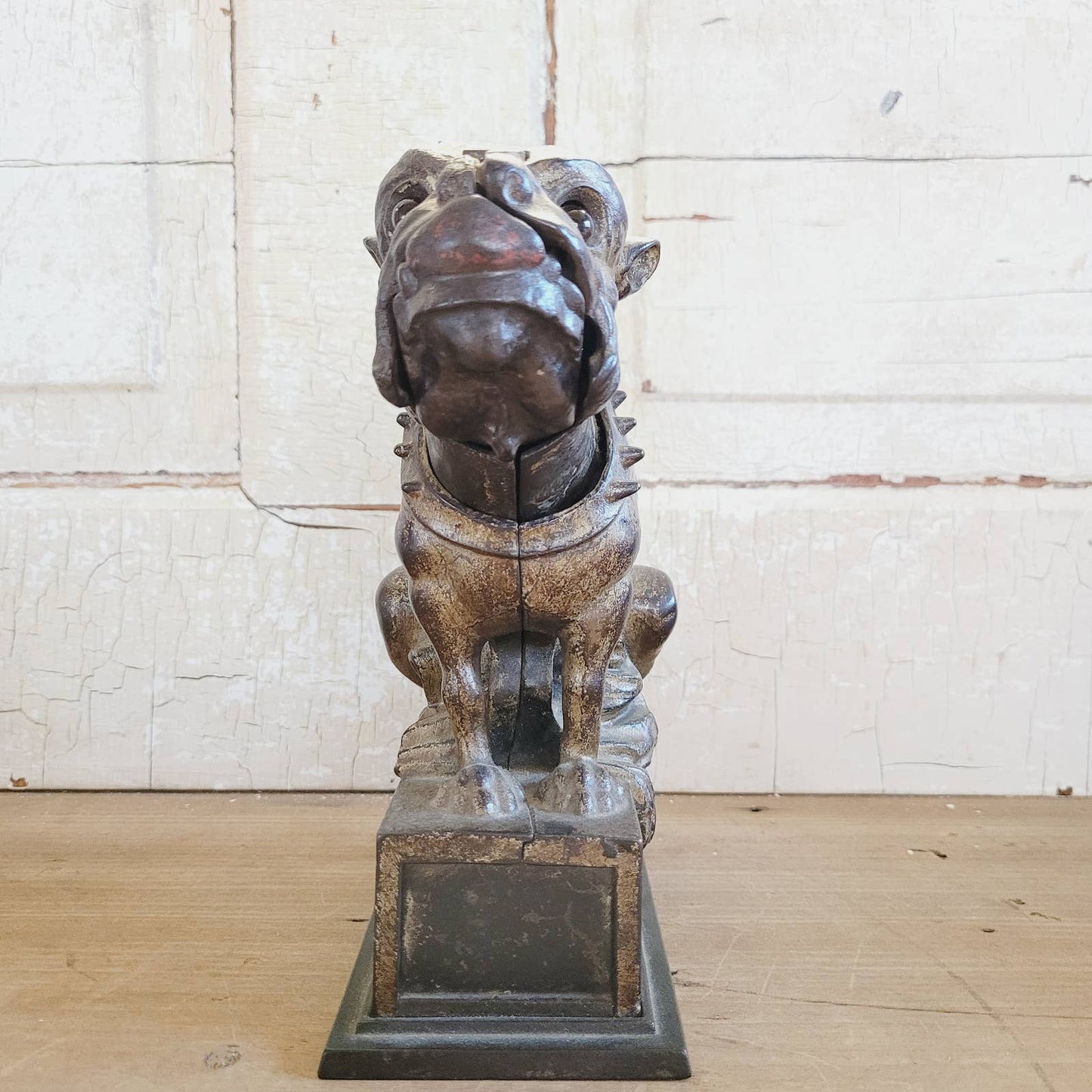 Original 1880 Antique Cast Iron Bull Dog Cast Iron Mechanical Bank
