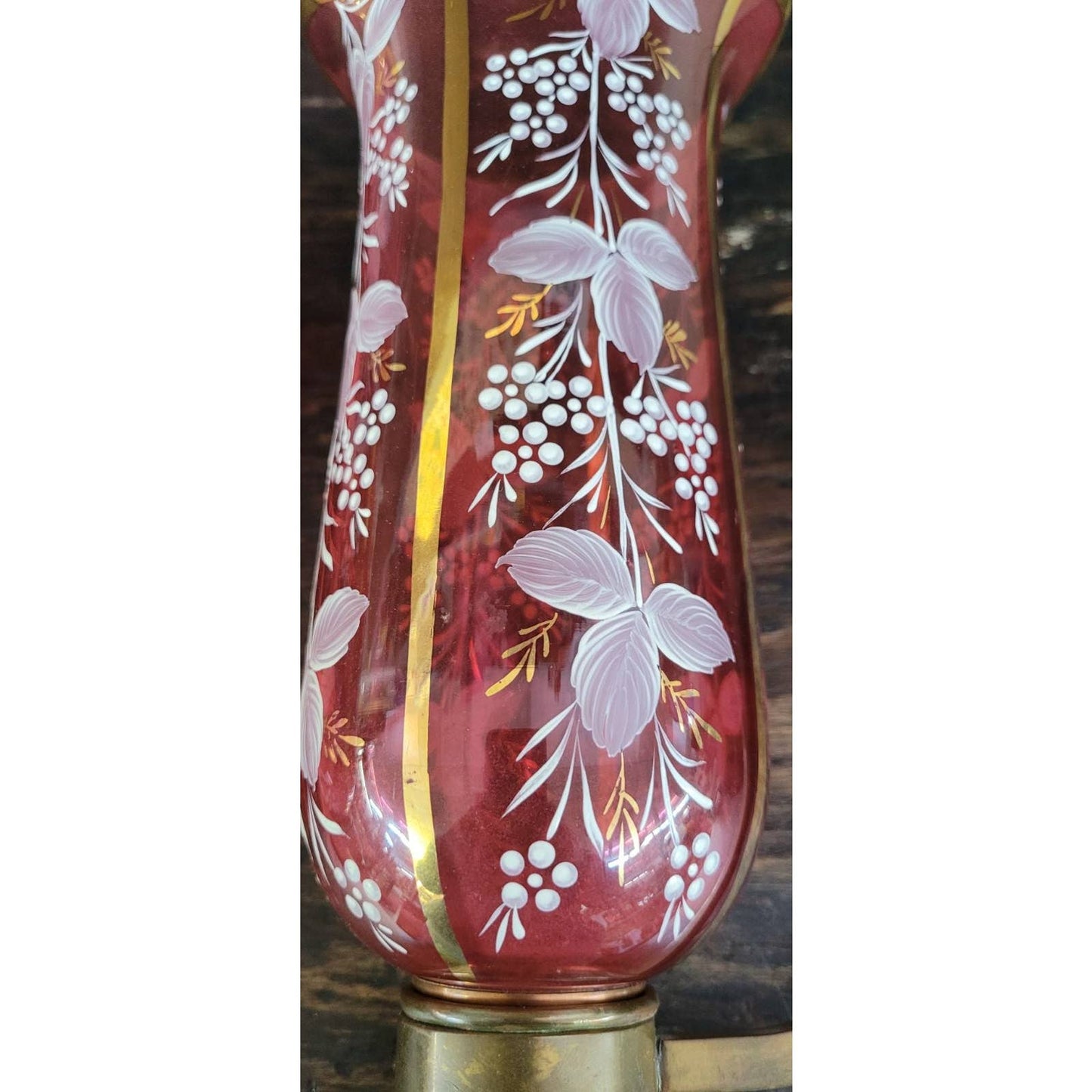 VINTAGE CRANBERRY GLASS WALL SCONCES