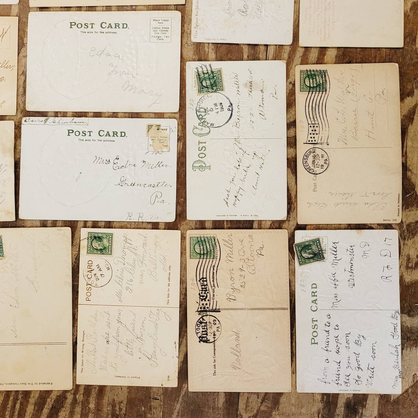 Lot of 22 Antique Postcards Early 1900's Floral Embossed Birthday