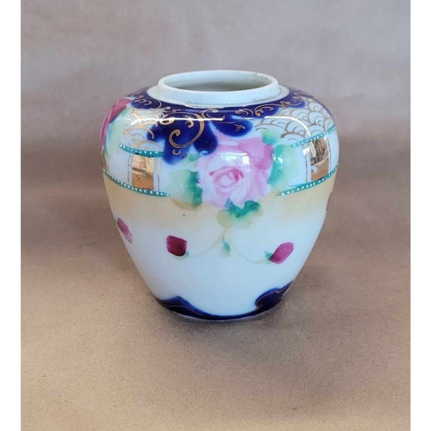 Vintage Japanese Rose Vase Pot