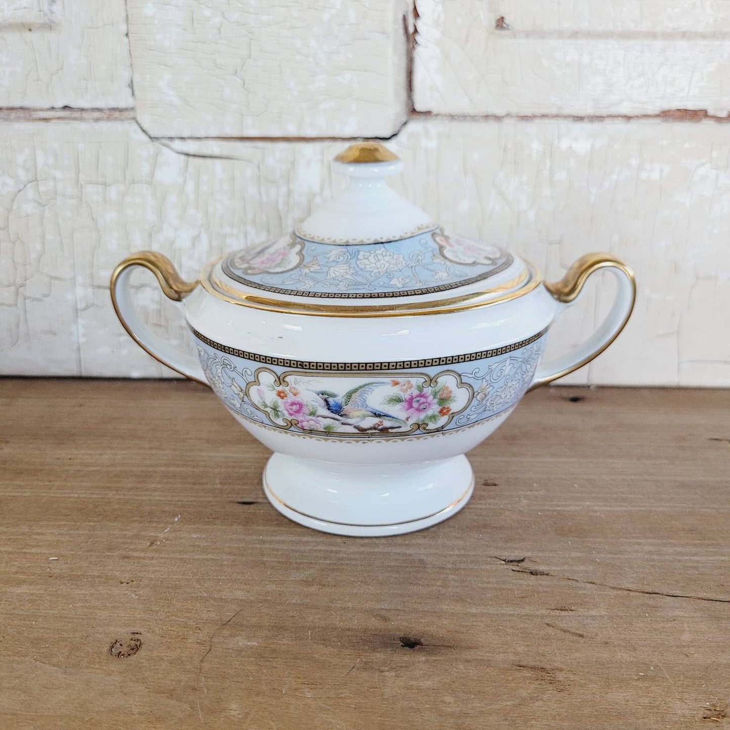 Vintage Hutschenreuther Sugar Bowl and Lid Bird of Paradise