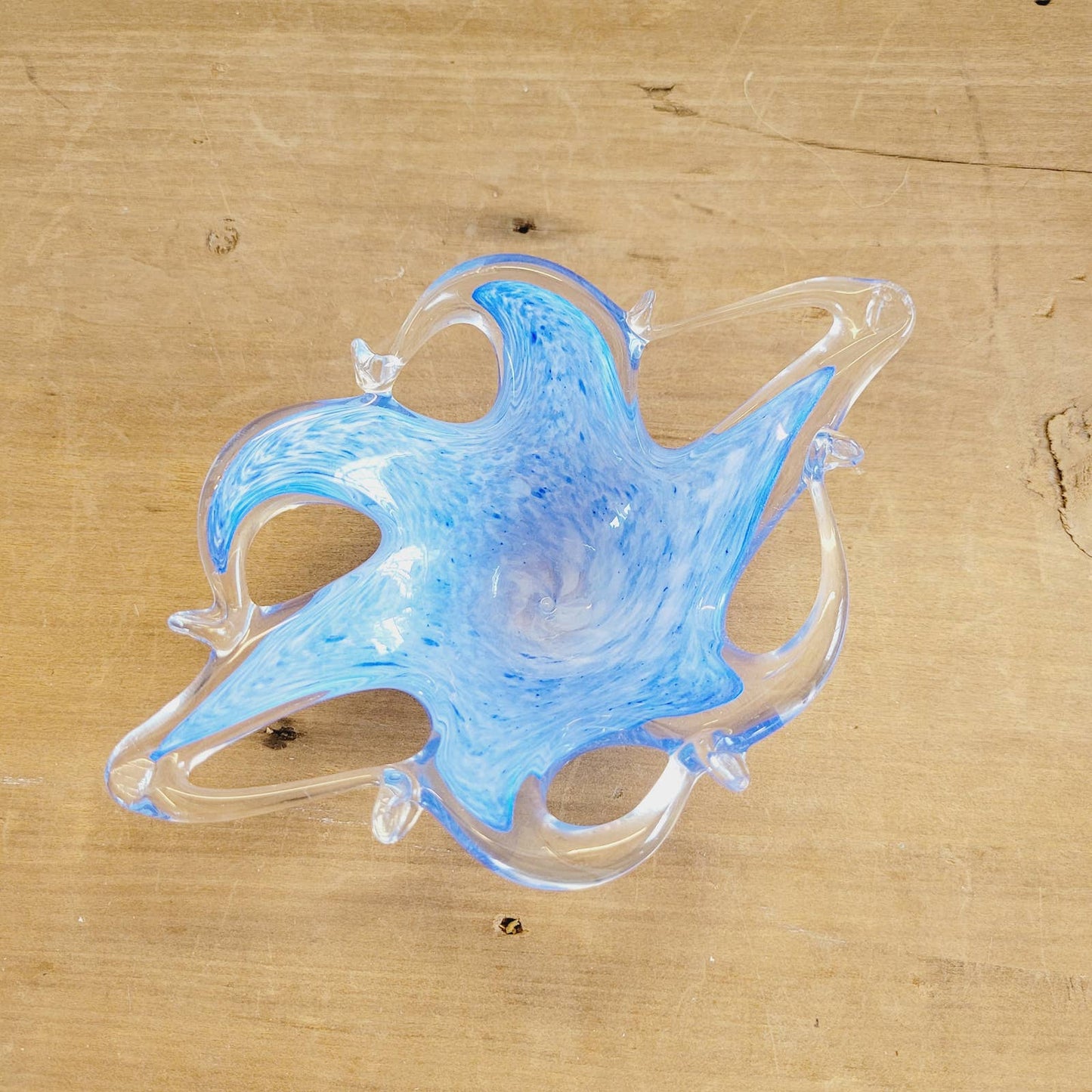 Vintage Blue Murano Hand Blown Bowl