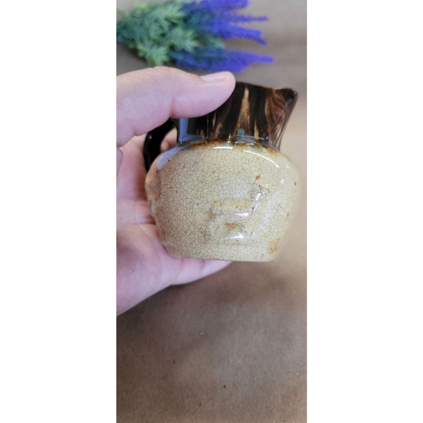 Vintage Mini Stoneware Pitcher Creamer