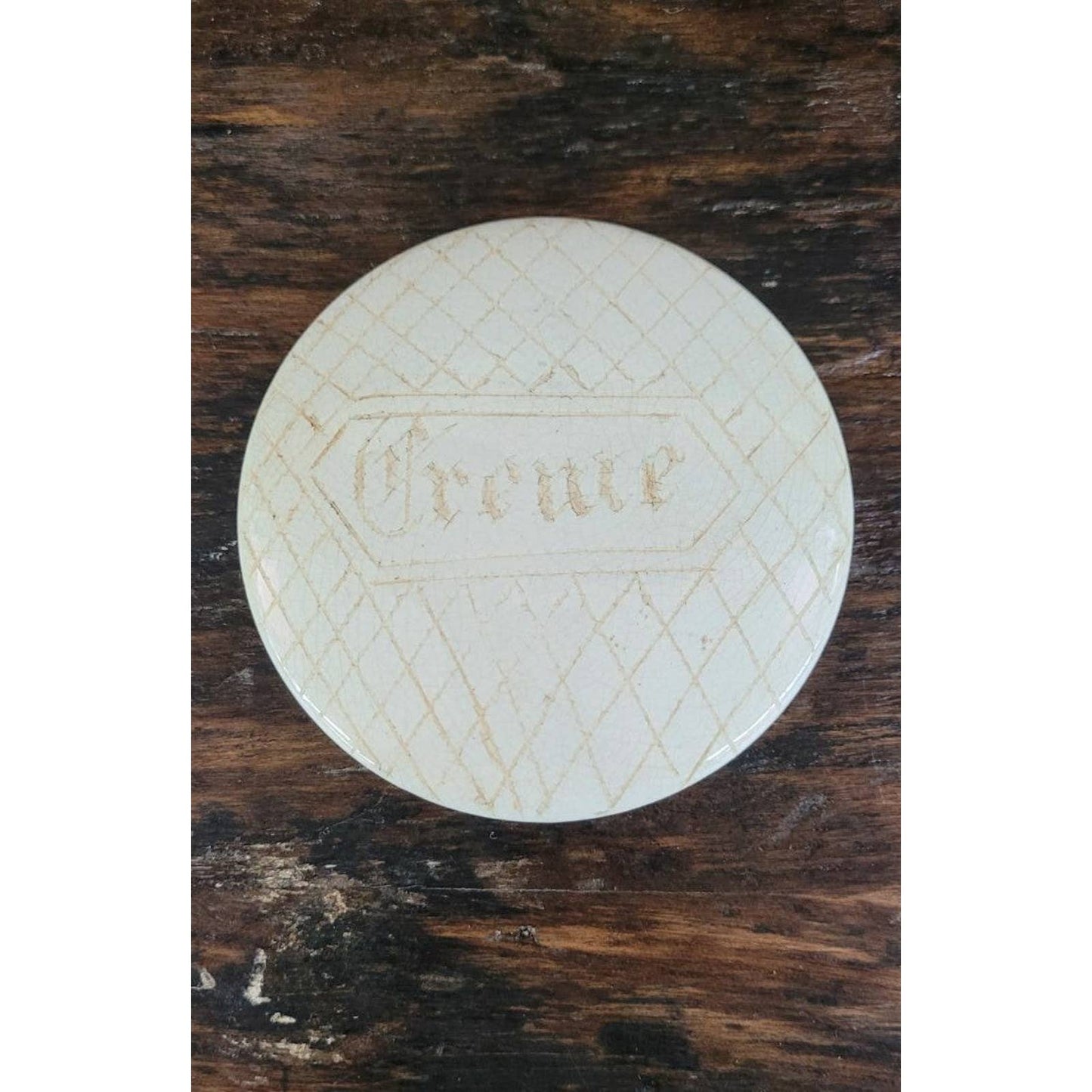 Antique Porcelain 1800s Facial Cream Lid