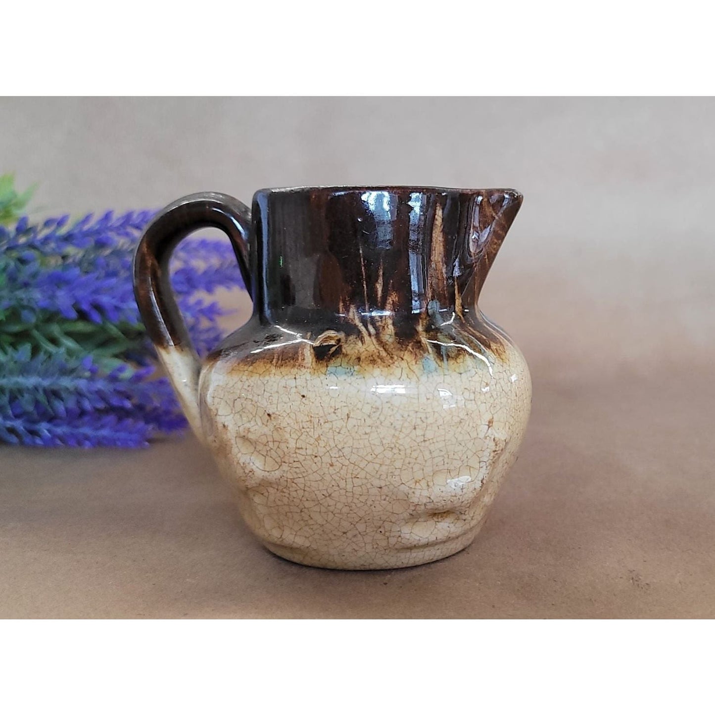 Vintage Mini Stoneware Pitcher Creamer