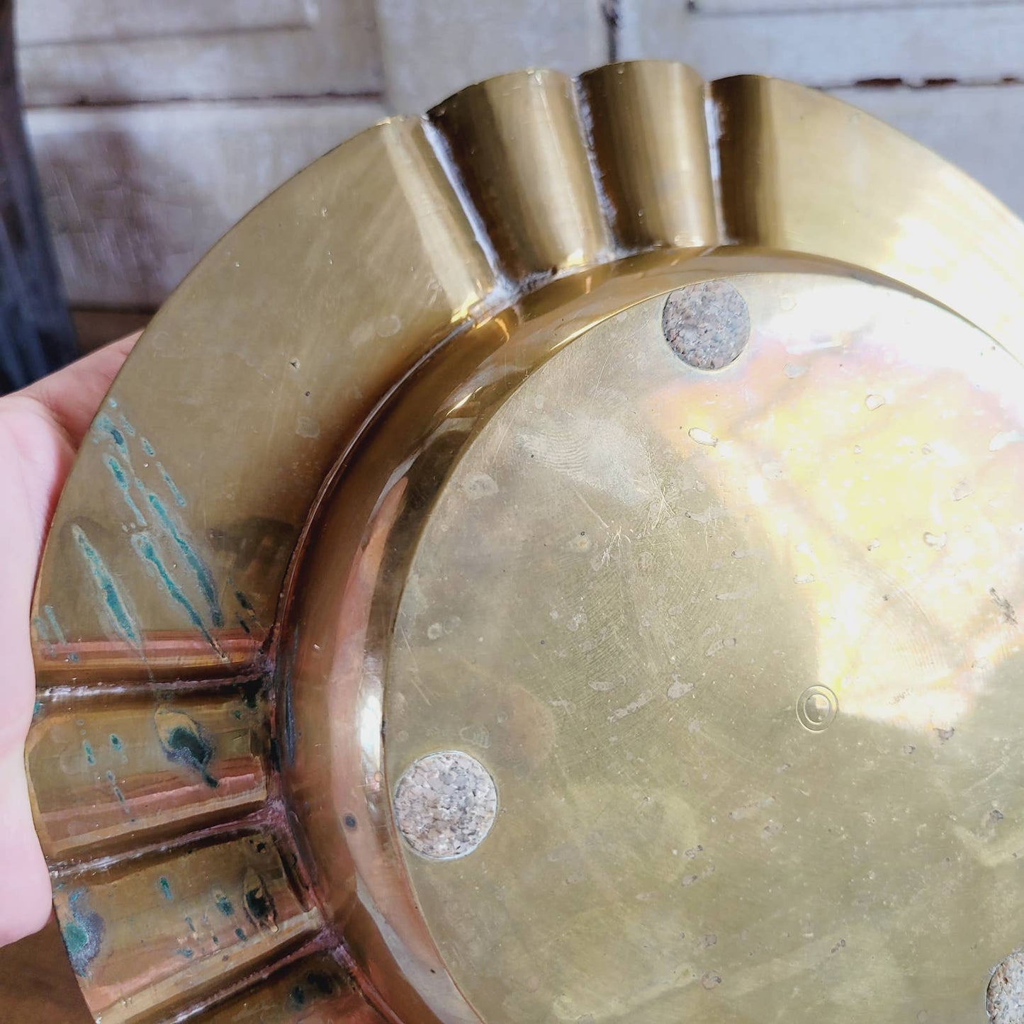 Vintage MCM Regency Brass Cigar Ashtray