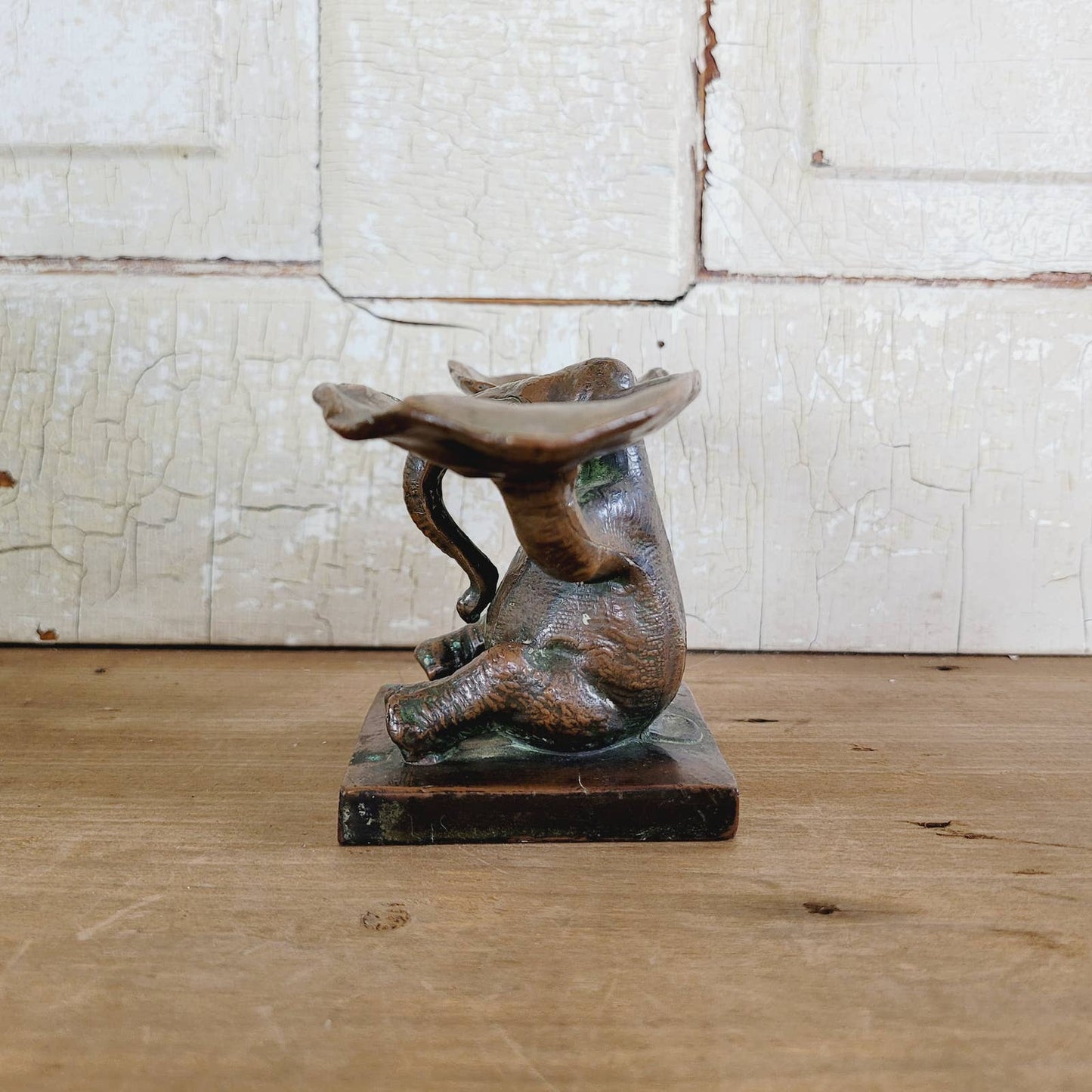 Unique Vintage Copper Elephant Trinket Dish