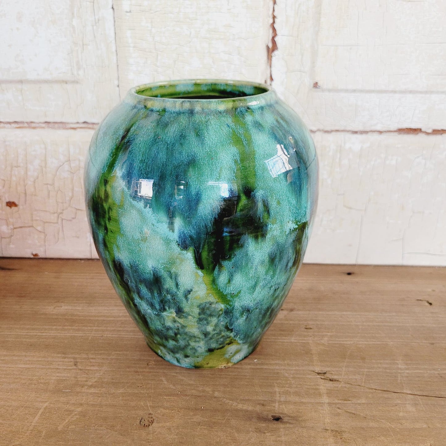 Vintage McCoy Green Onyx Vase