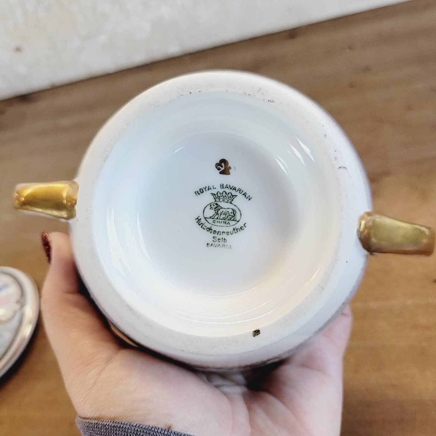 Vintage Hutschenreuther Sugar Bowl and Lid Bird of Paradise