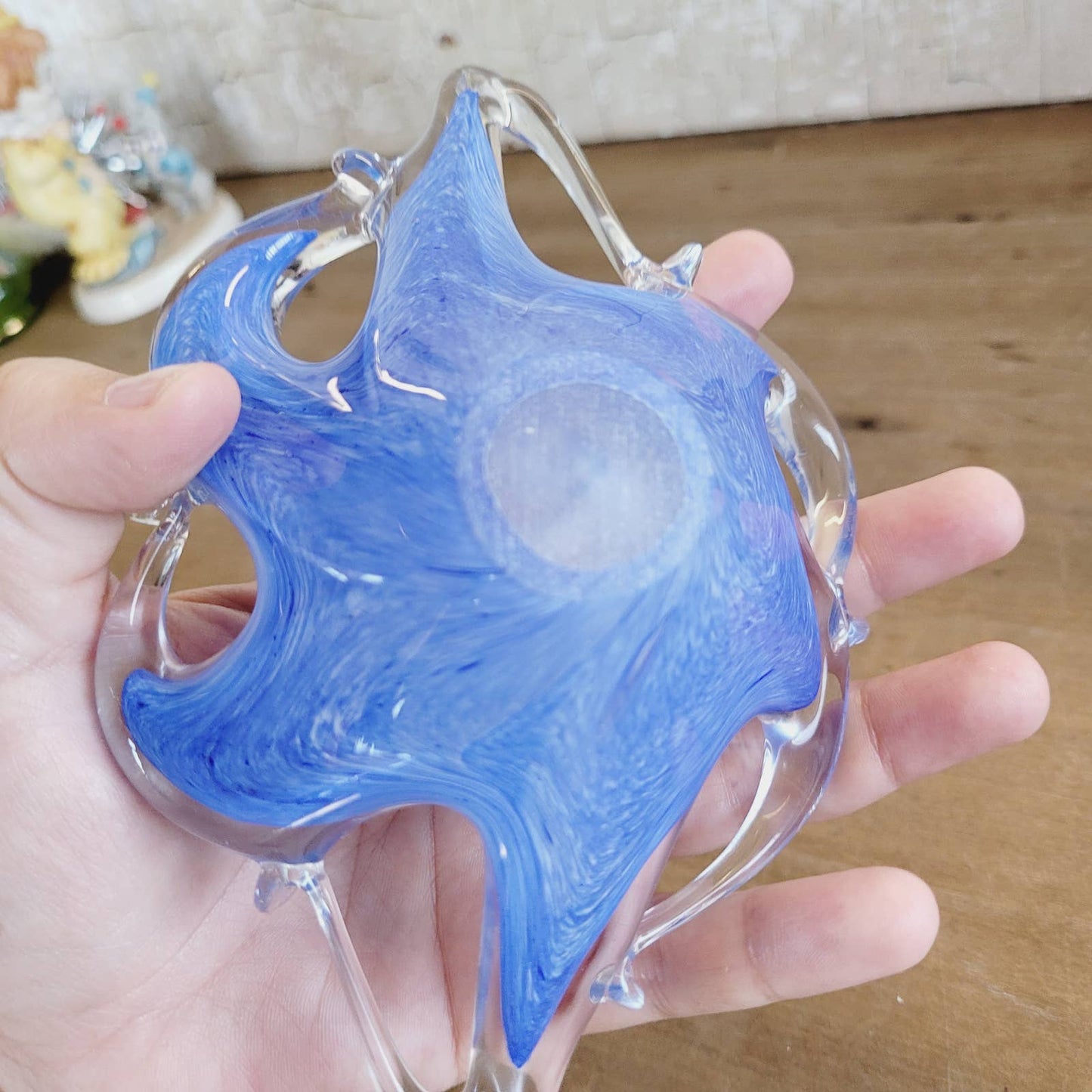 Vintage Blue Murano Hand Blown Bowl