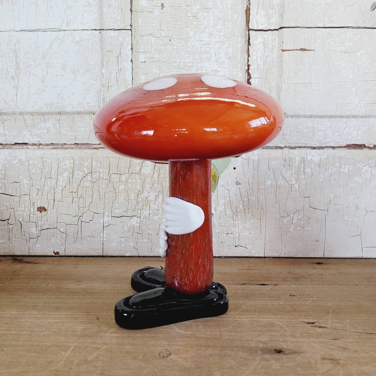 Murano Mushroom Clown Art-Red