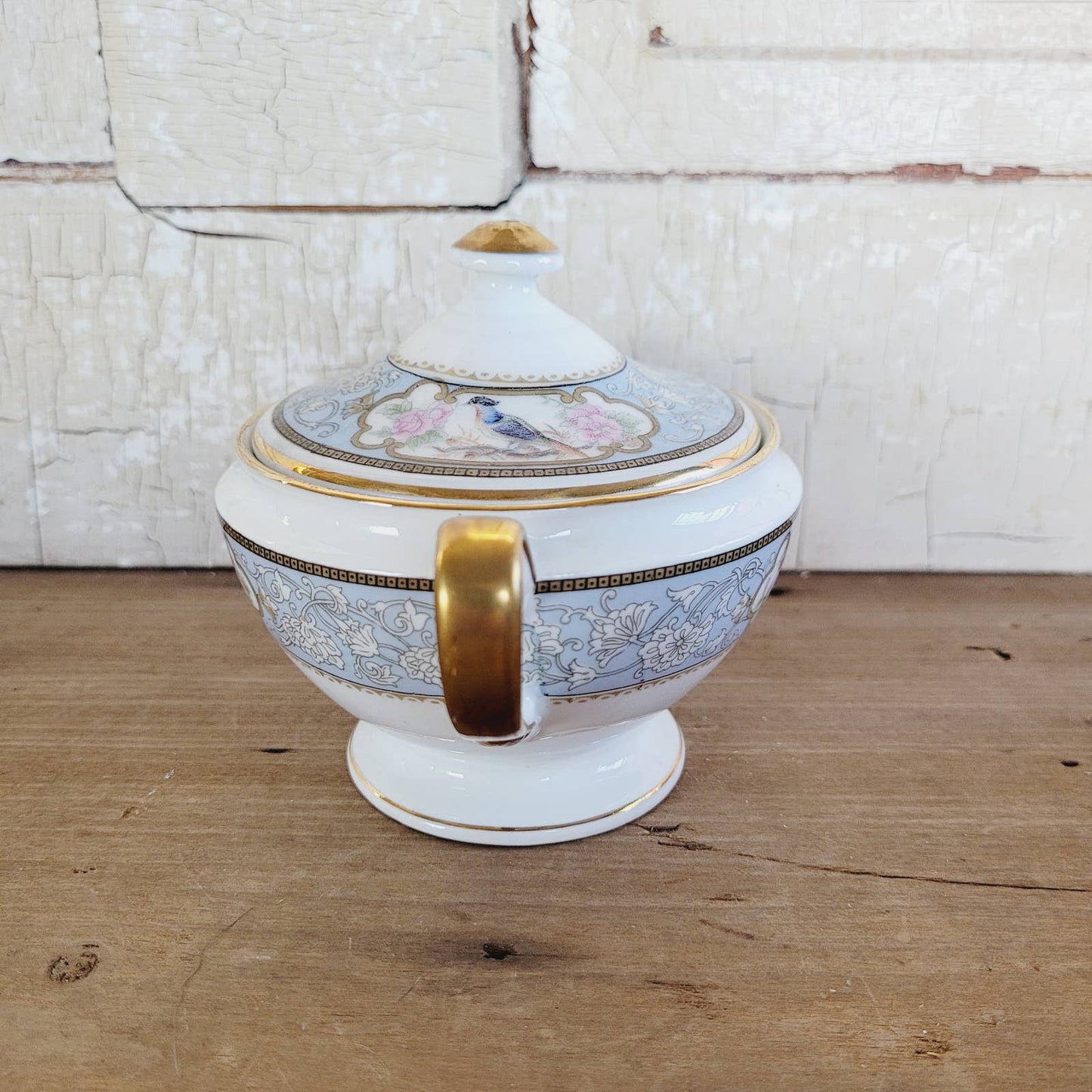 Vintage Hutschenreuther Sugar Bowl and Lid Bird of Paradise