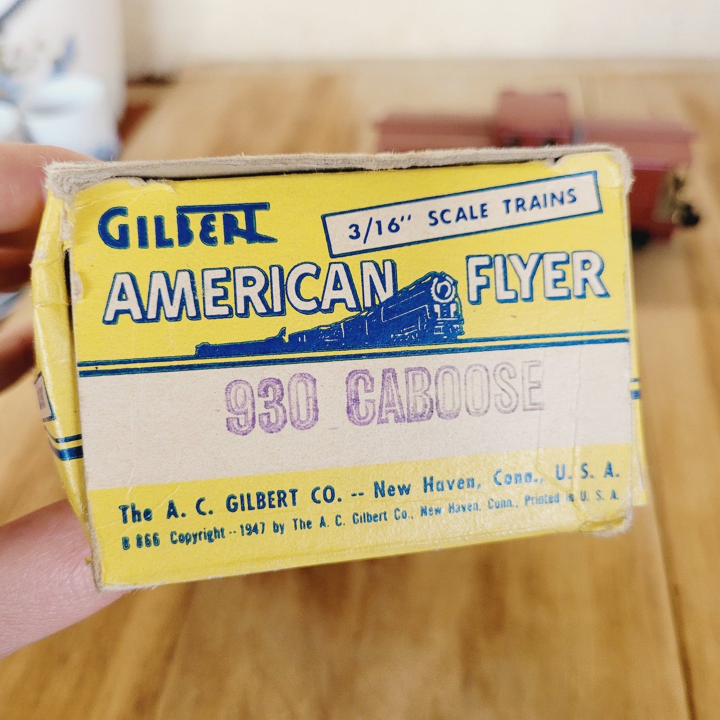 Vintage American Flyer Caboose No. 930 – S Gauge Train Car with Box