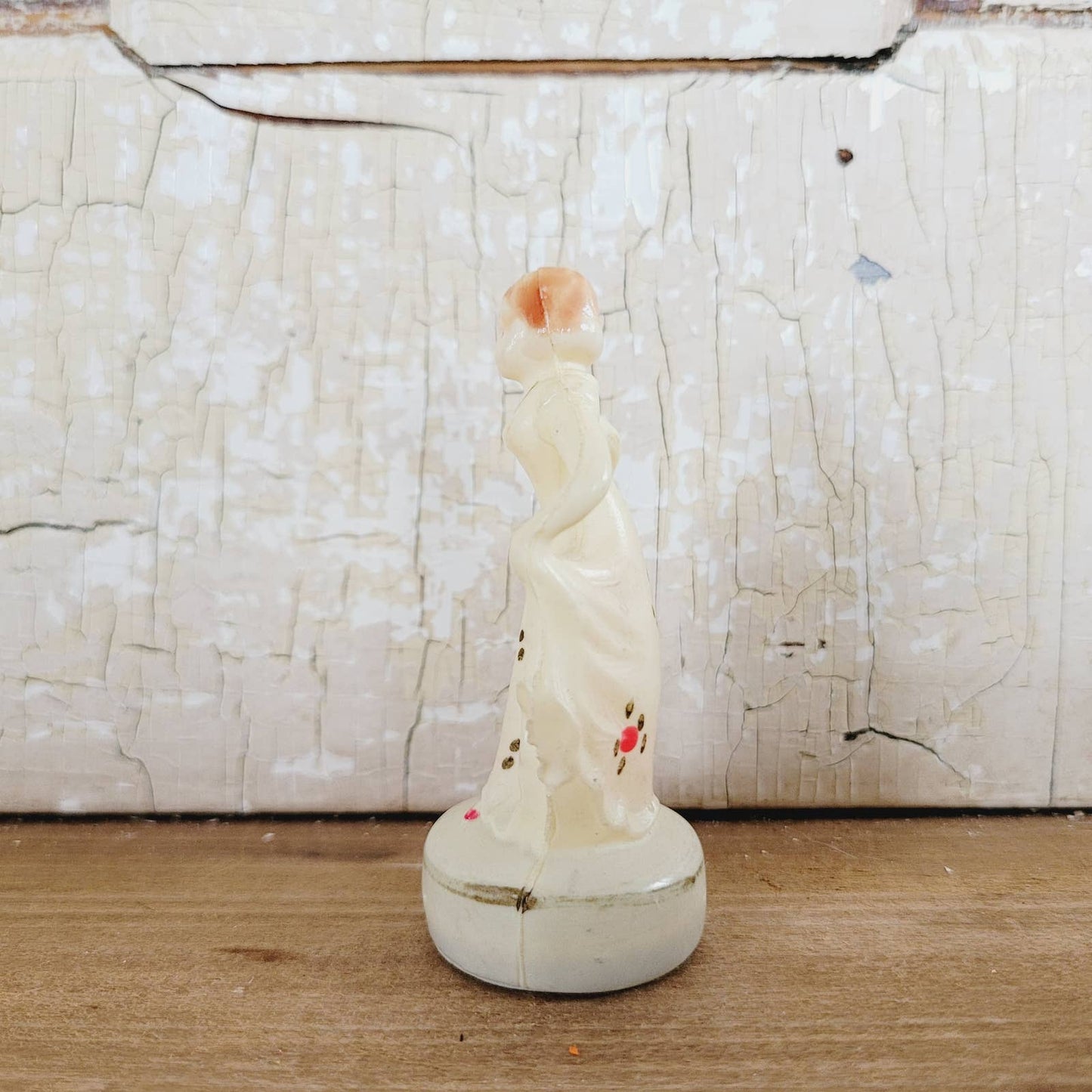 Vintage Figural Celluloid Lady Tape Measure Occupied Japan