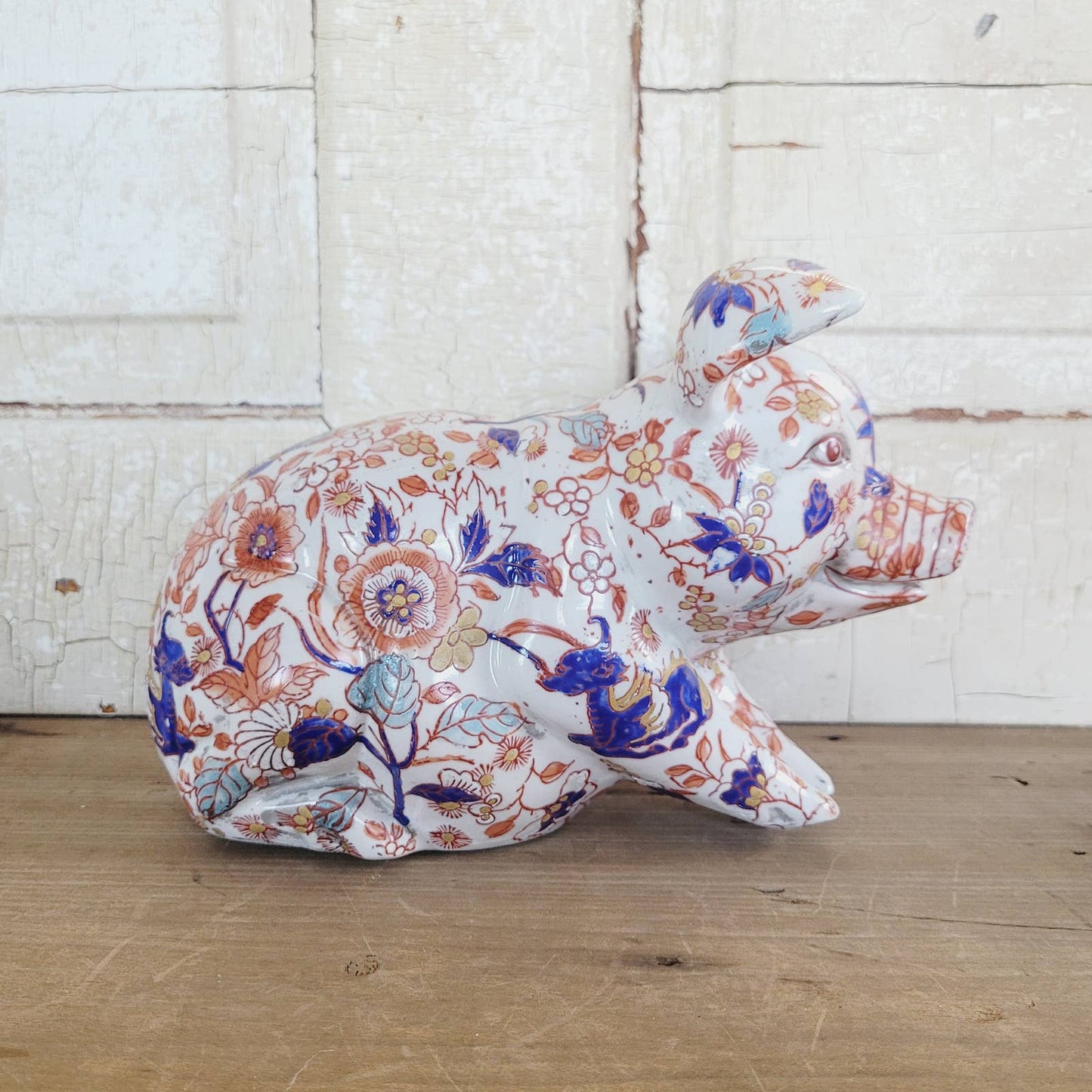 Vintage Japanese IMARI Ceramic Pig Signed