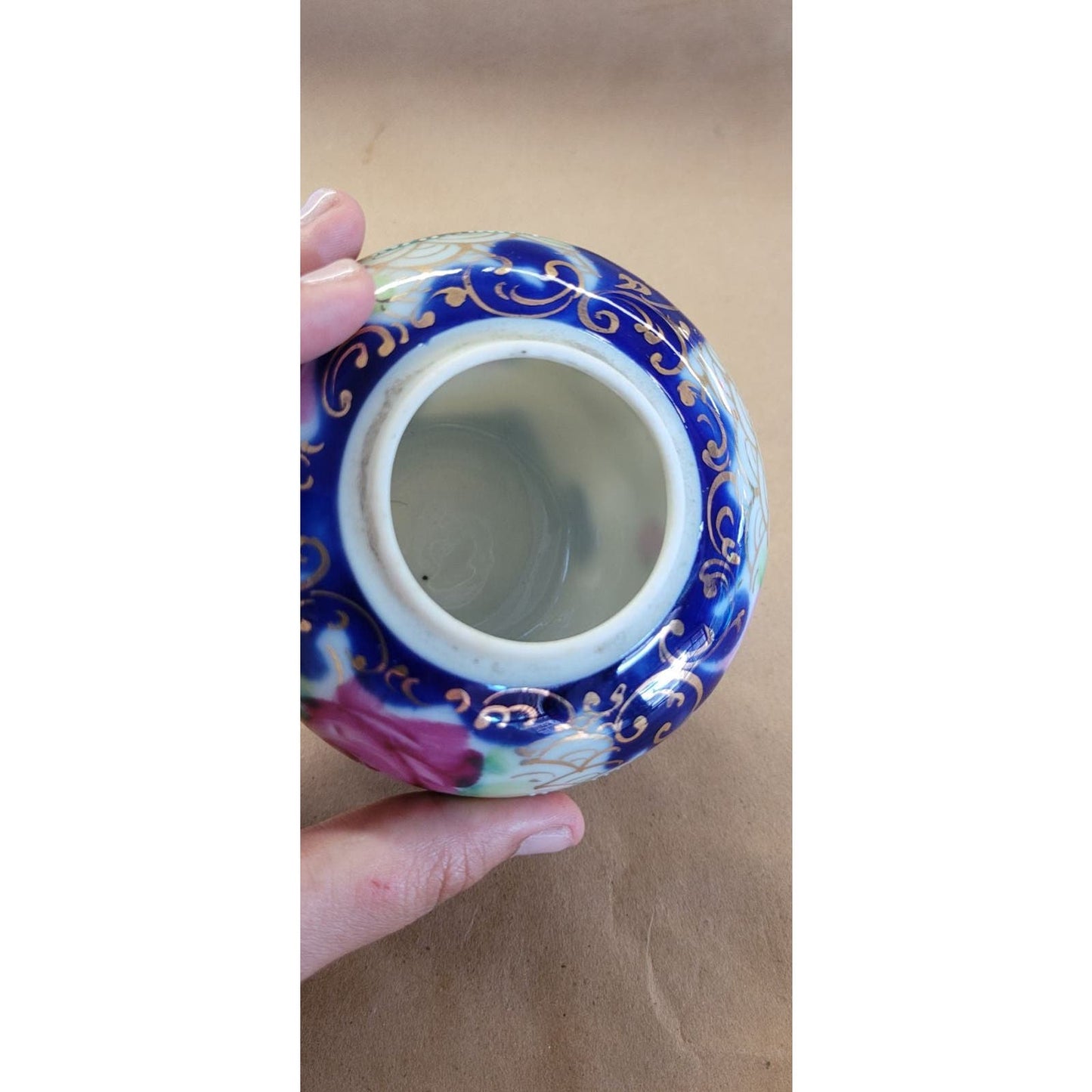 Vintage Japanese Rose Vase Pot