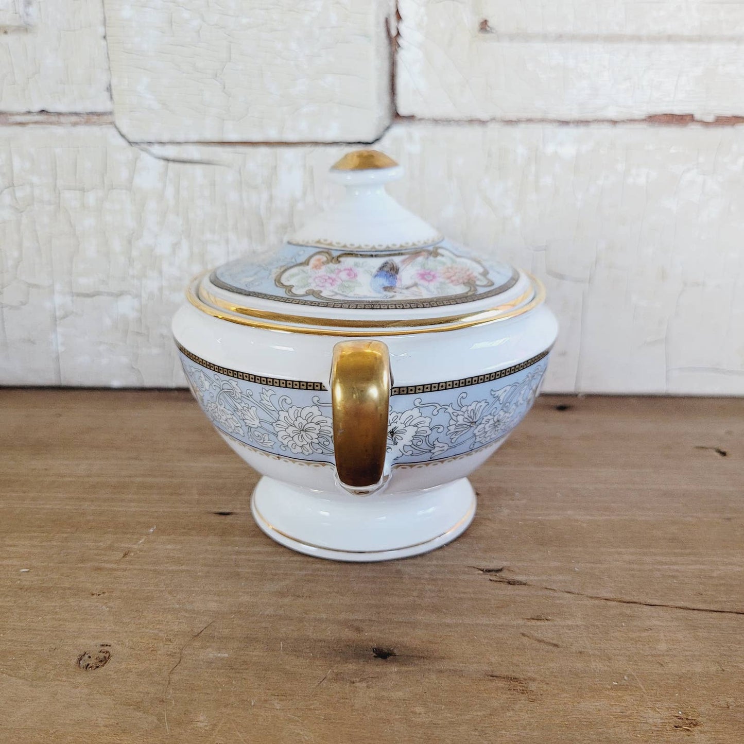 Vintage Hutschenreuther Sugar Bowl and Lid Bird of Paradise