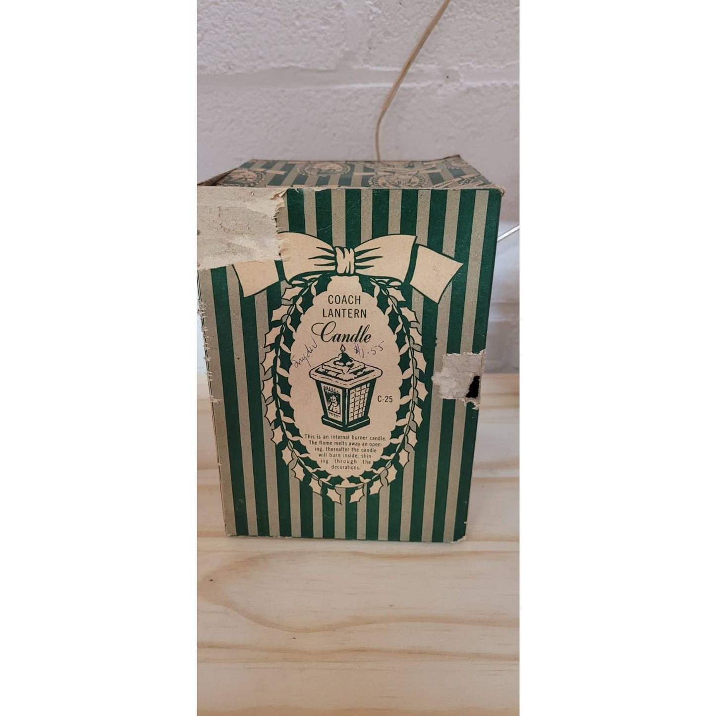 Vintage 1950s Christmas Lantern Candle