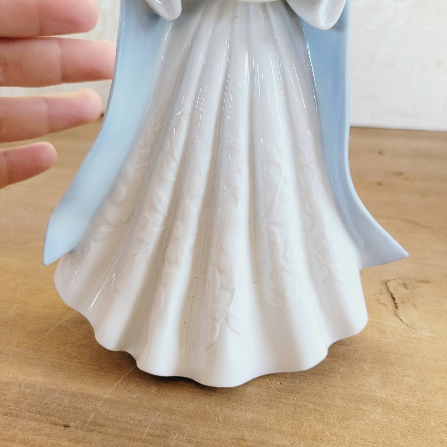 Lladro Angel In Blue With Musical Scroll MINT Figurine Vintage Tree Topper