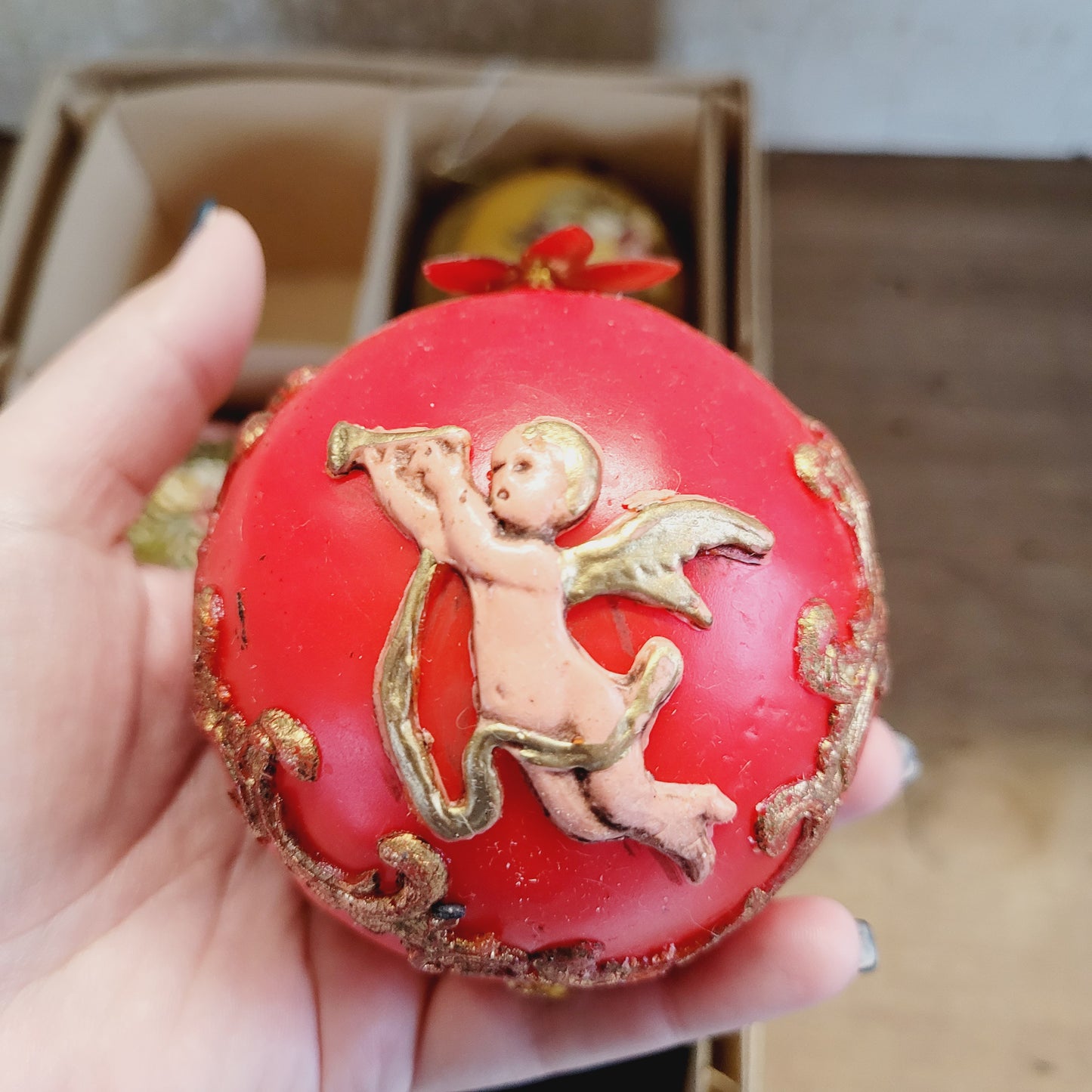 Vintage 1960s Western Germany Wax Christmas Ornaments