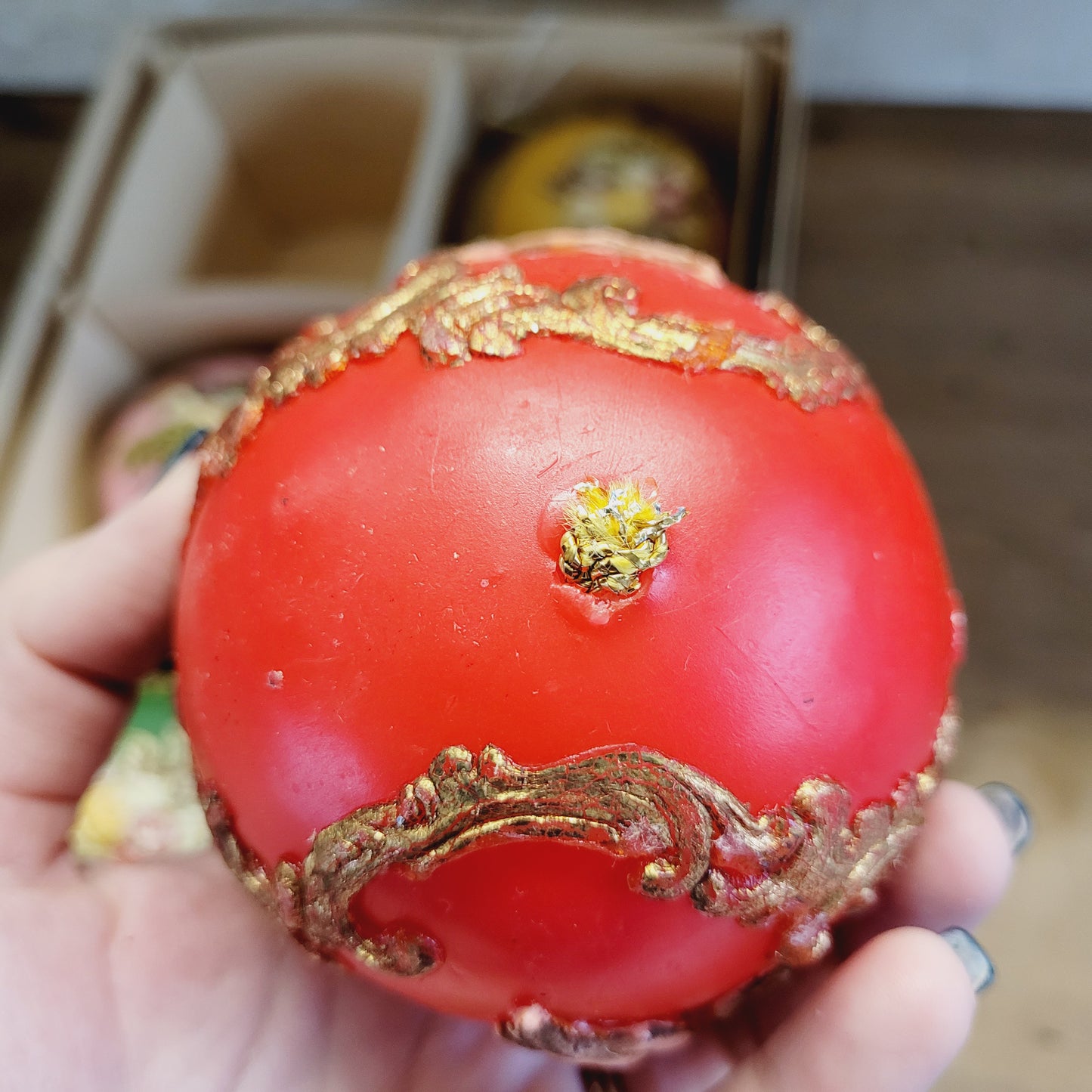 Vintage 1960s Western Germany Wax Christmas Ornaments