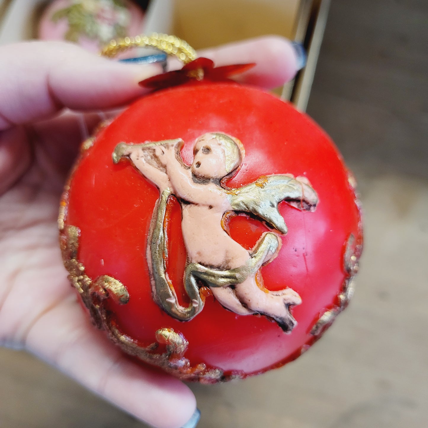 Vintage 1960s Western Germany Wax Christmas Ornaments