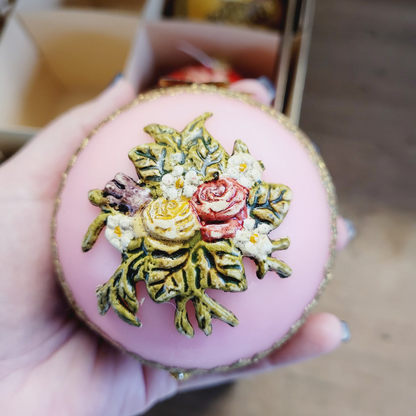 Vintage 1960s Western Germany Wax Christmas Ornaments