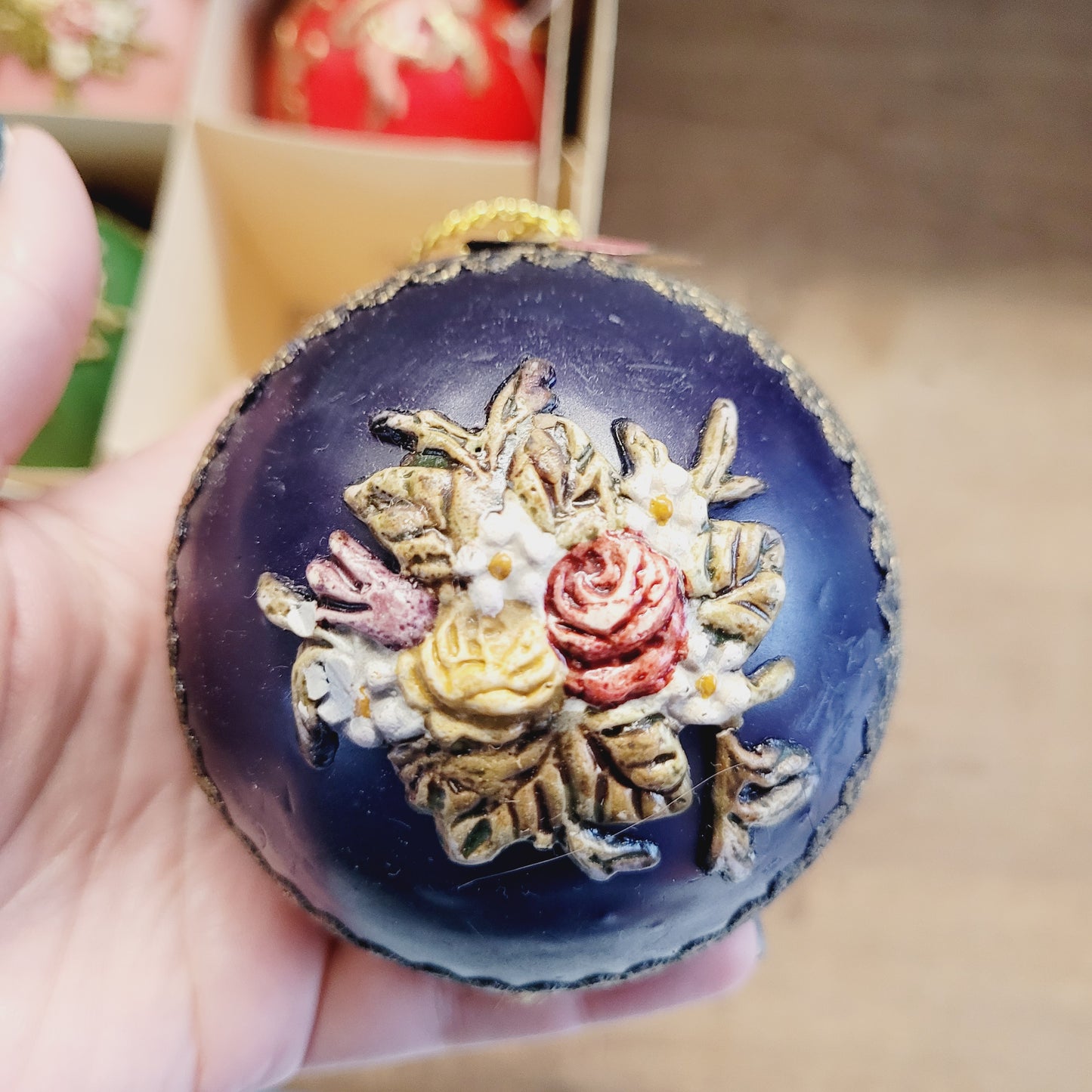 Vintage 1960s Western Germany Wax Christmas Ornaments