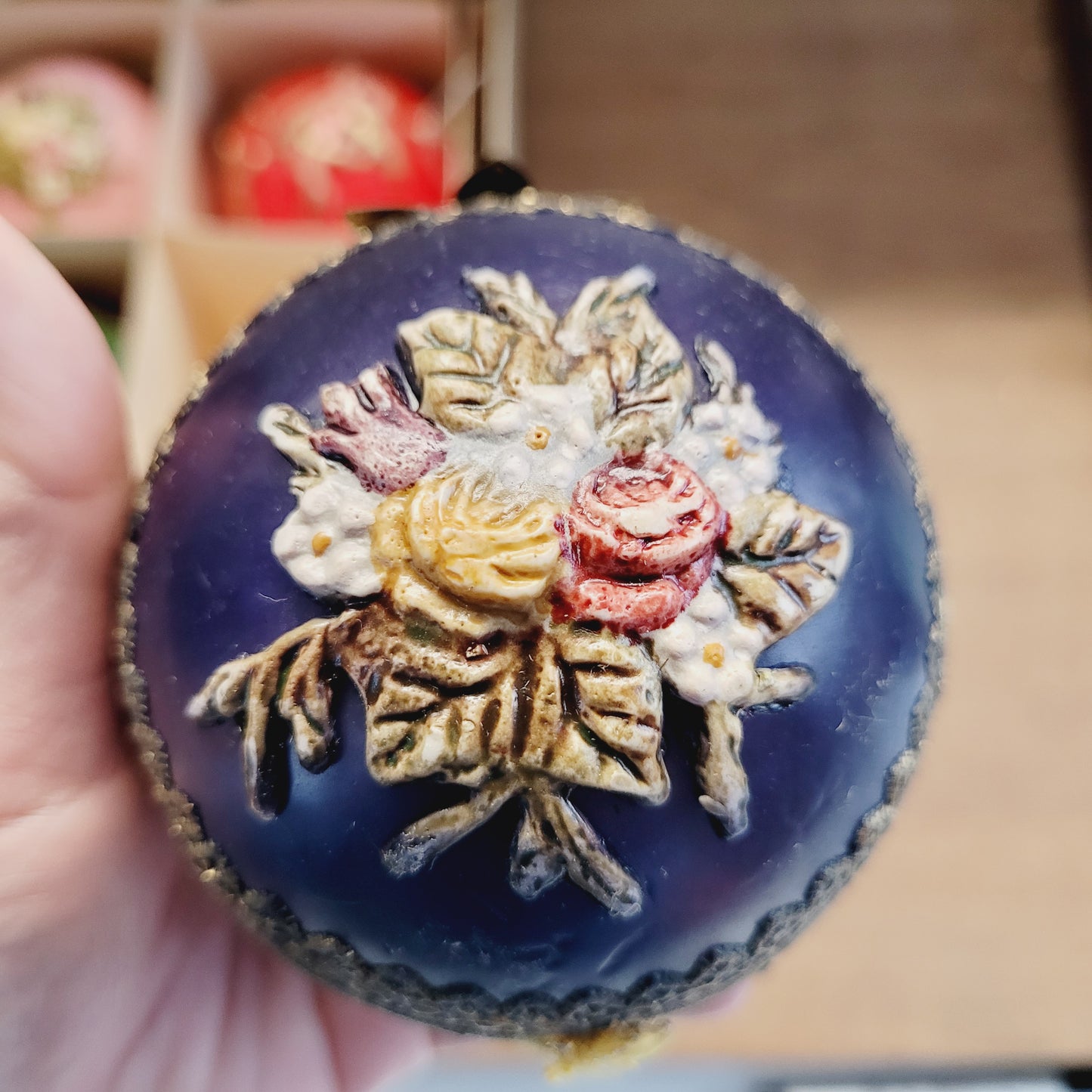 Vintage 1960s Western Germany Wax Christmas Ornaments