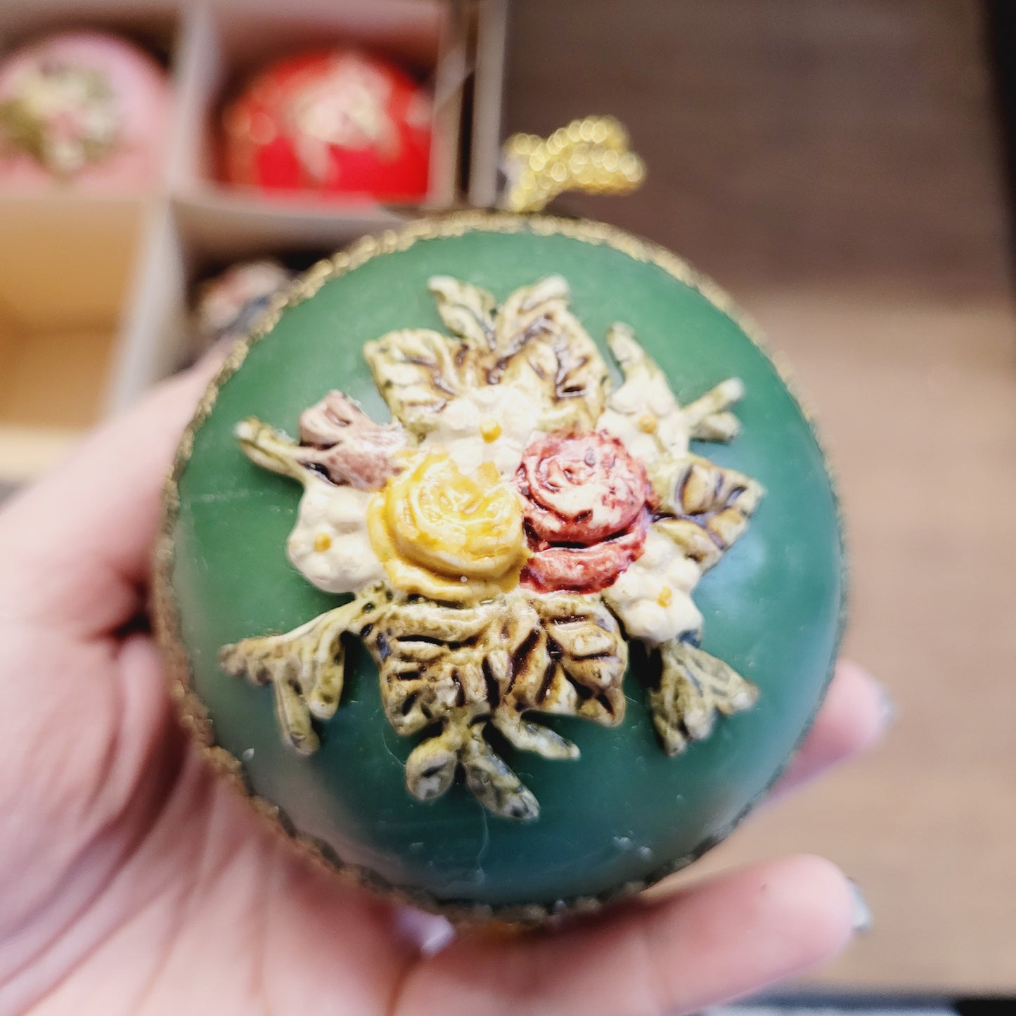 Vintage 1960s Western Germany Wax Christmas Ornaments