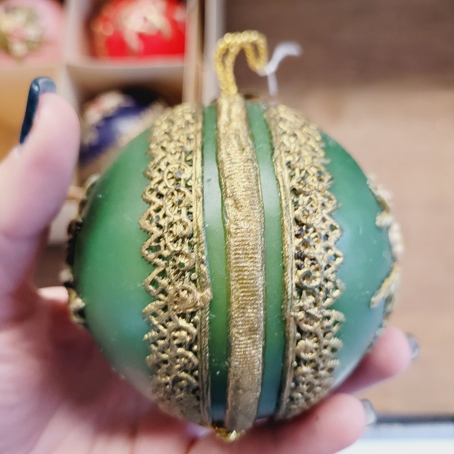 Vintage 1960s Western Germany Wax Christmas Ornaments