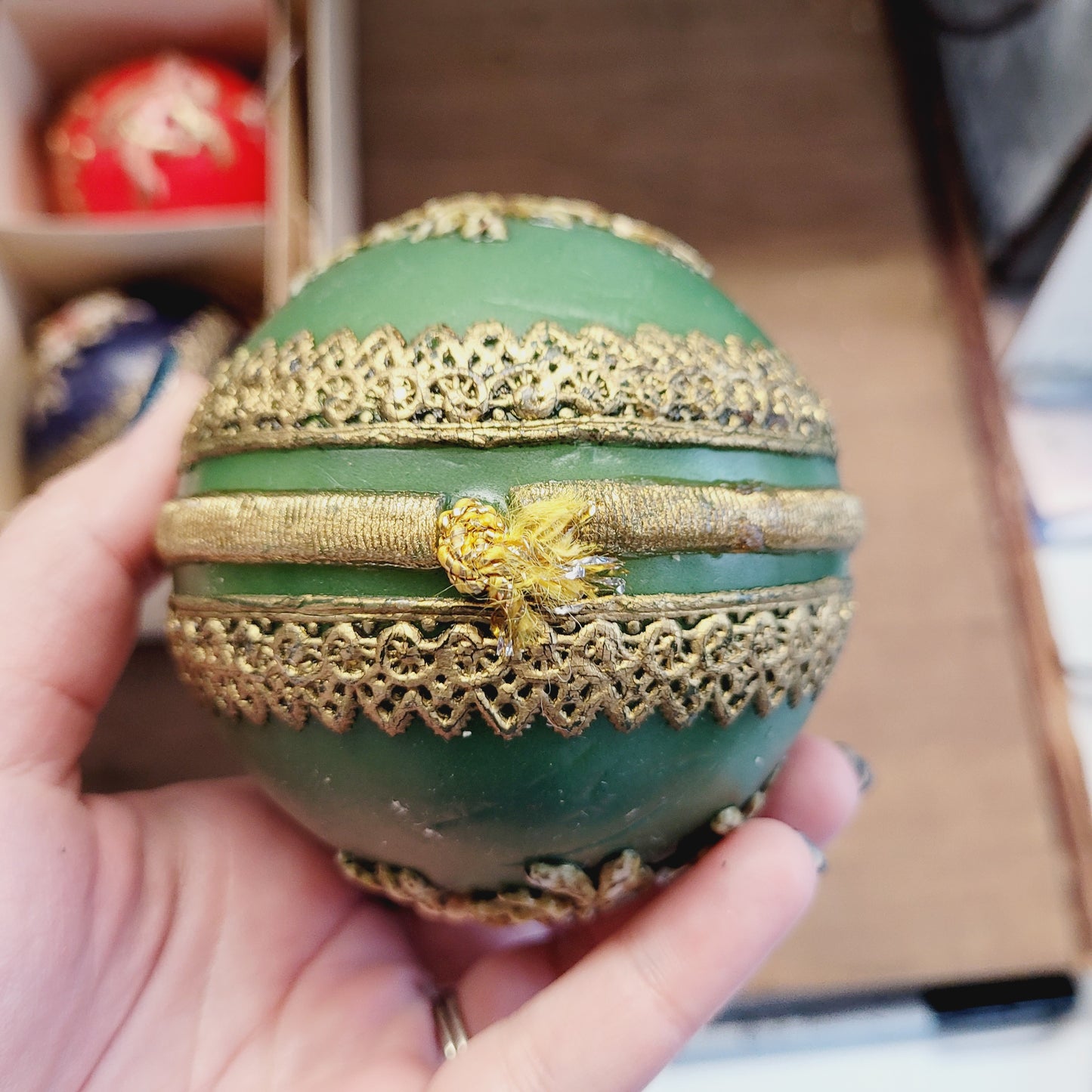 Vintage 1960s Western Germany Wax Christmas Ornaments
