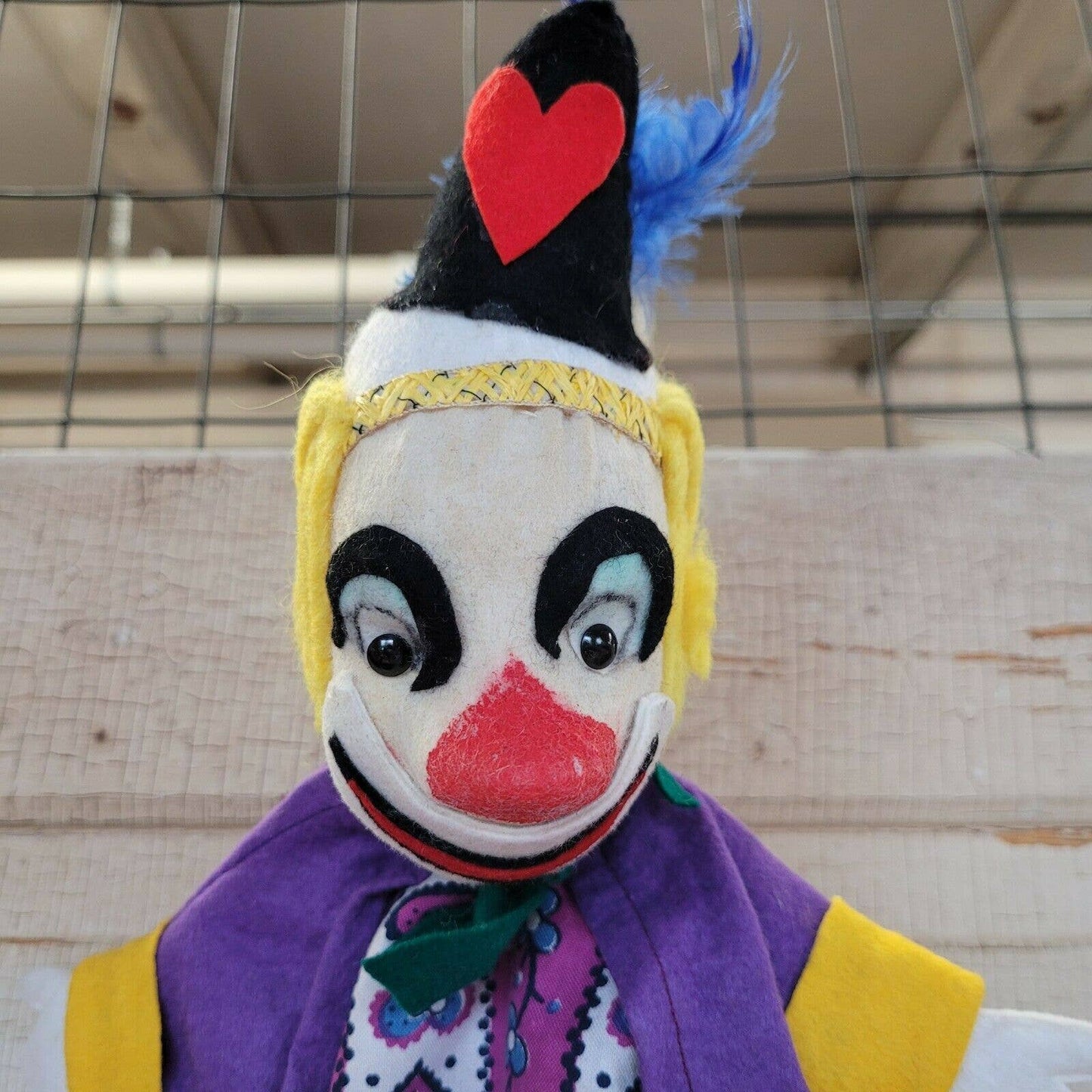Rare Else Hecht Hand Puppet ~ German Felt Toy Elf Clown Doll w/ tag