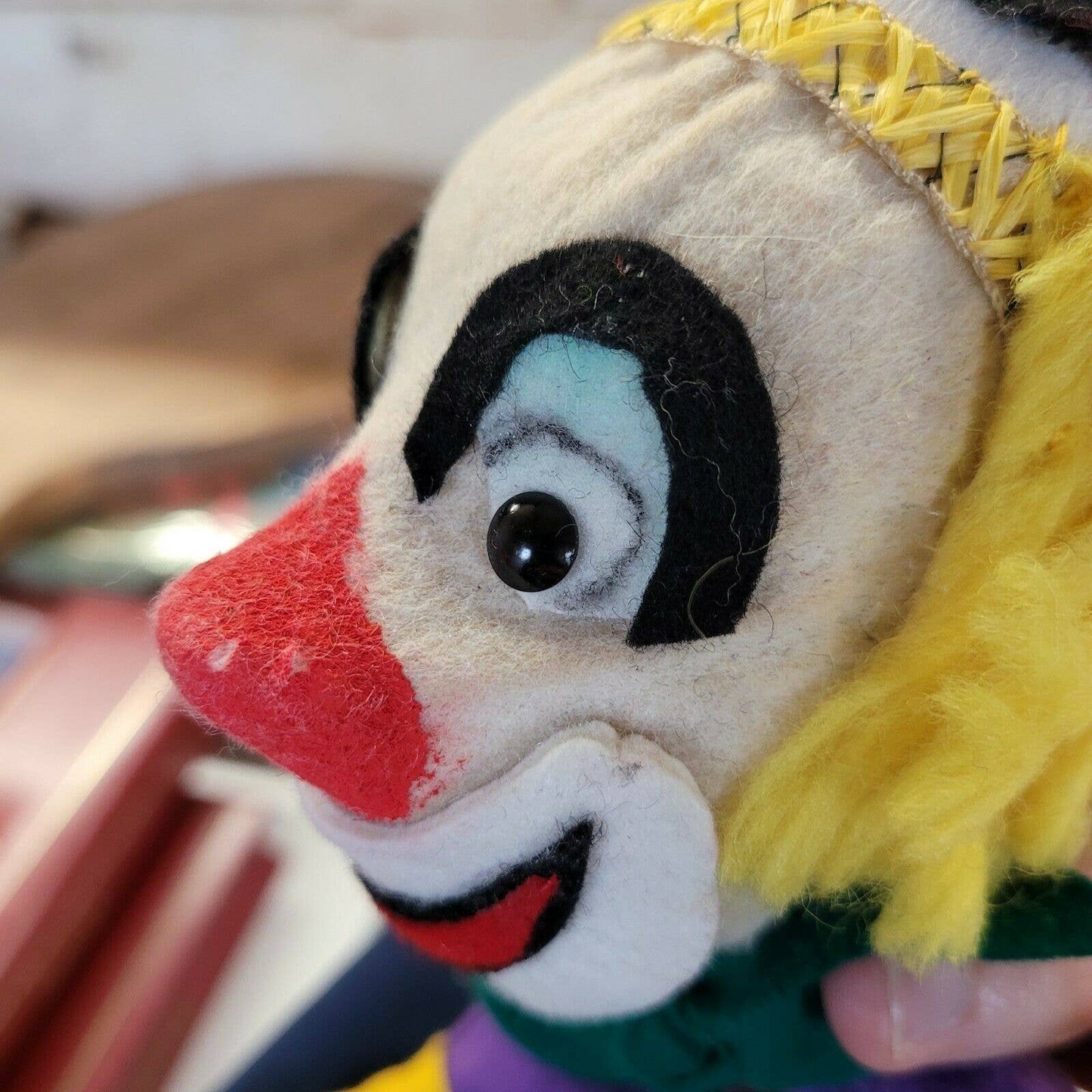 Rare Else Hecht Hand Puppet ~ German Felt Toy Elf Clown Doll w/ tag