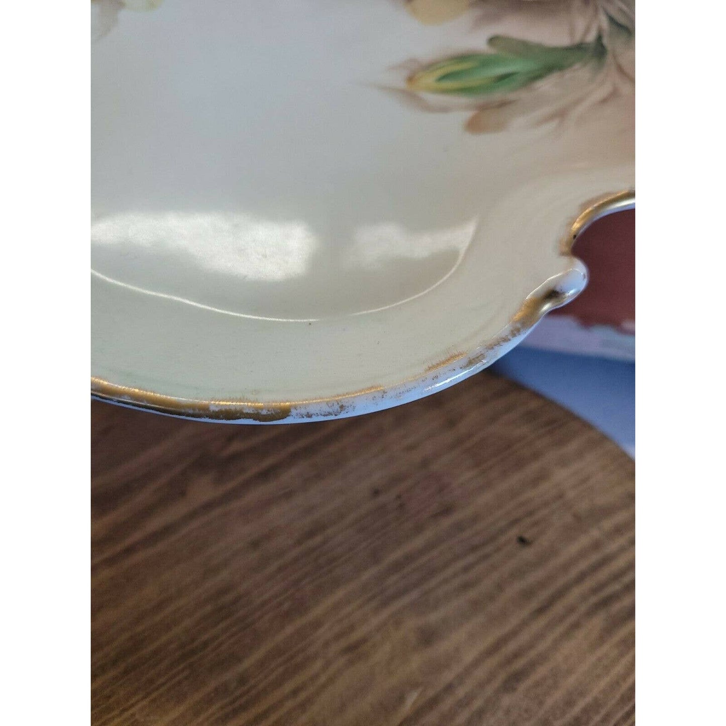 Limoges Hand Painted Vanity Dresser Plate Tray France WG & CT Daffodil.
