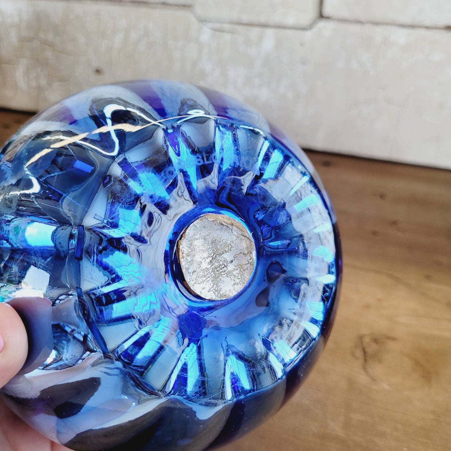 Vintage Czechoslovakia Mercury Glass Candle Holder Art Deco