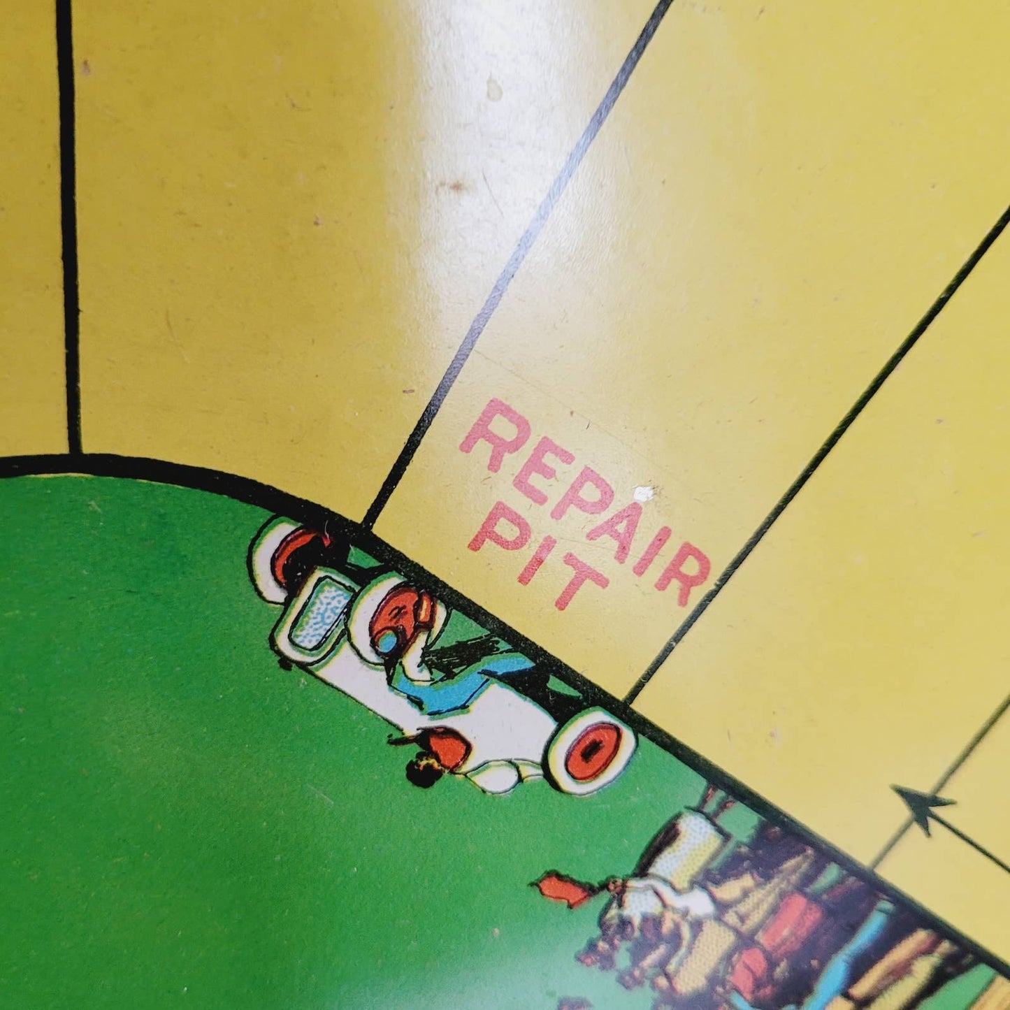 ANTIQUE 1920's THE MOTOR RACE GAME METAL BOARD 2-in-1